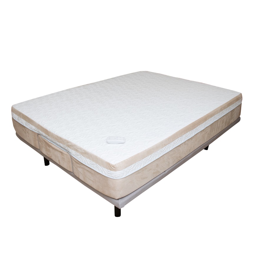 Queen Tempurpedic Mattress with Base