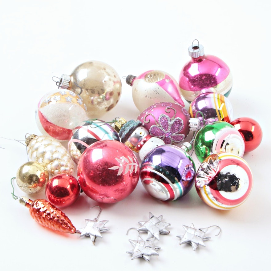 Vintage Glass Christmas Tree Ornaments