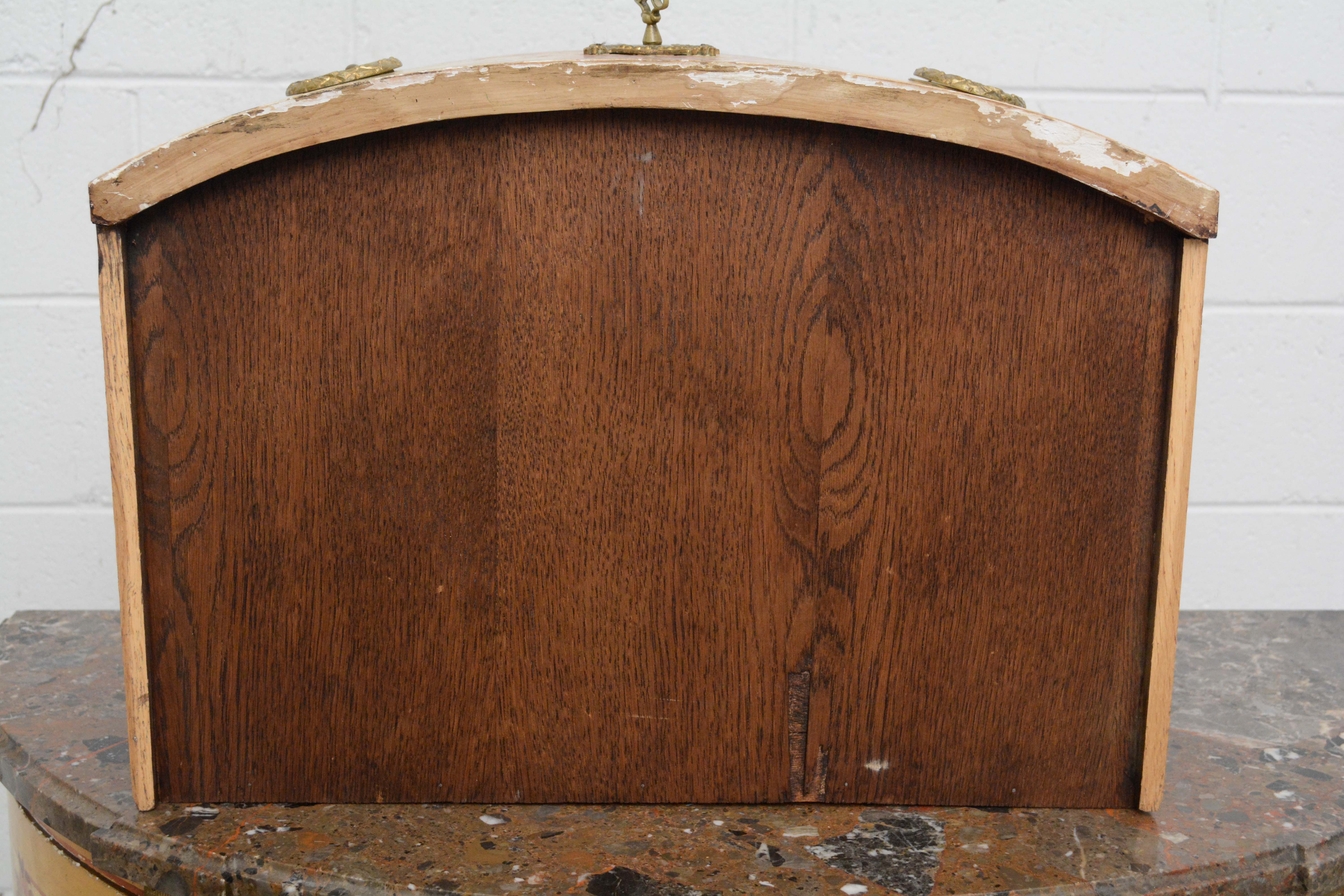 Louis XVI Style Painted Oak and Marble Top Demilune Commode, 20th Century