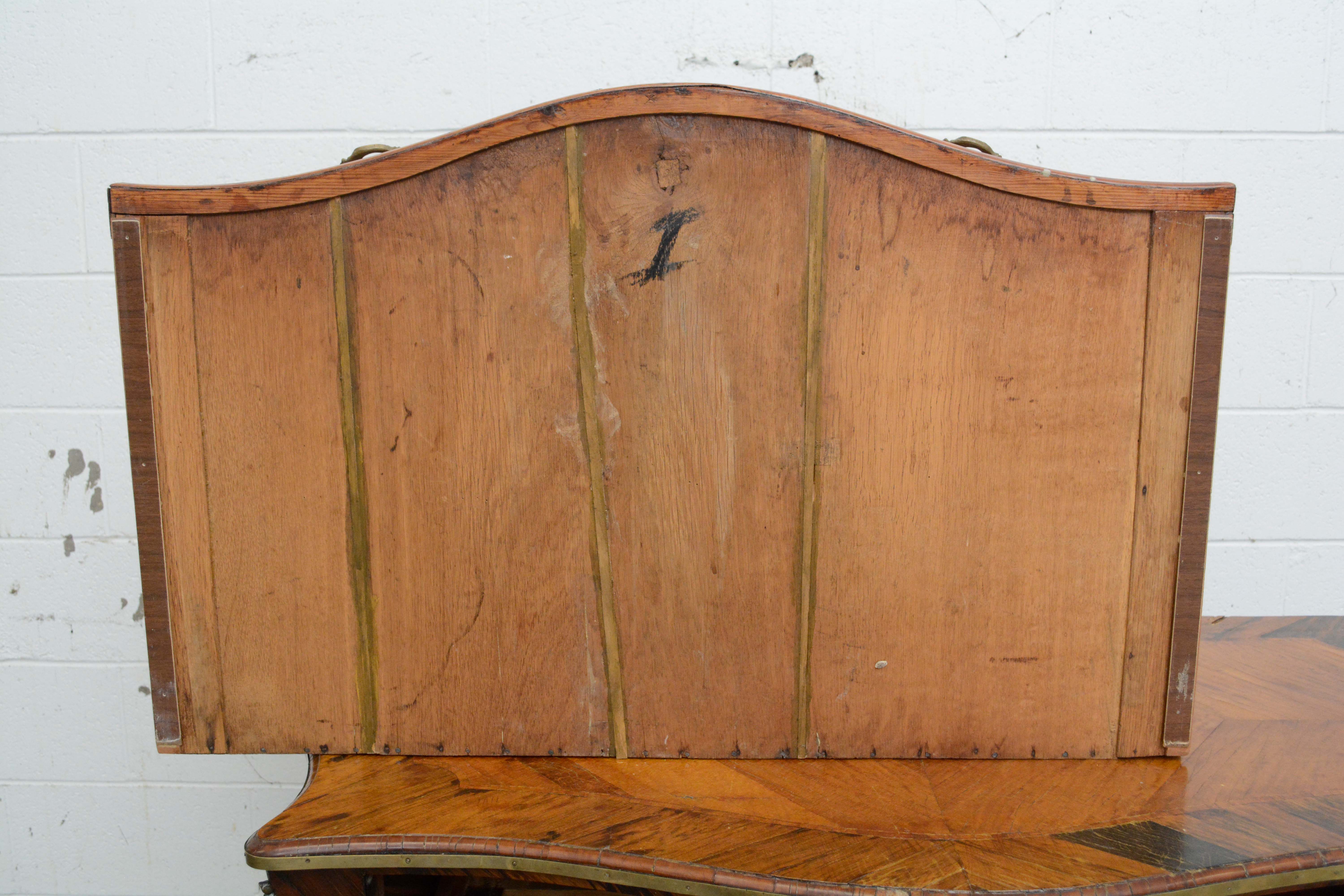 Louis XV Style Gilt-Metal Mounted Palisander and Kingwood Bombé Commode