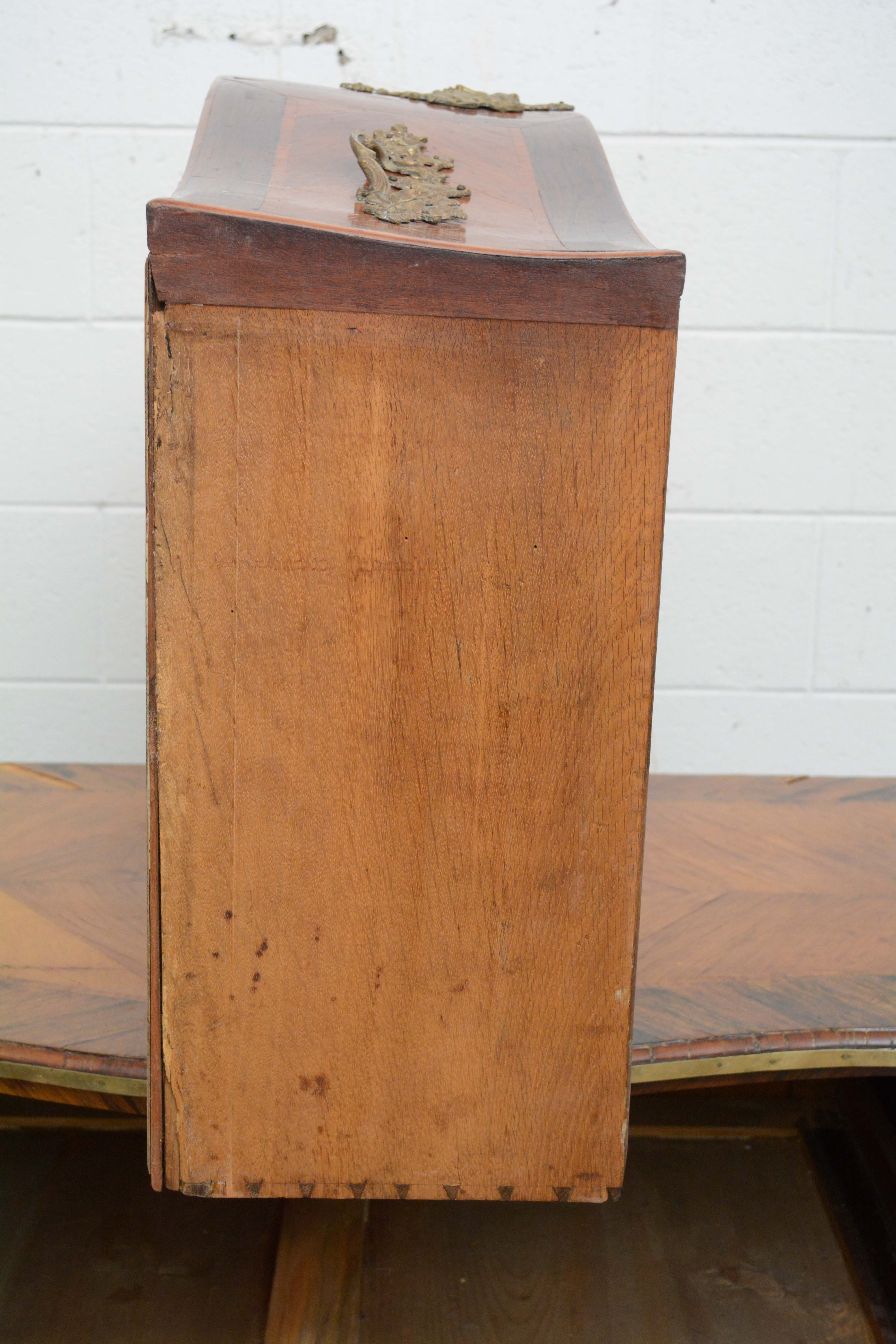 Louis XV Style Gilt-Metal Mounted Palisander and Kingwood Bombé Commode