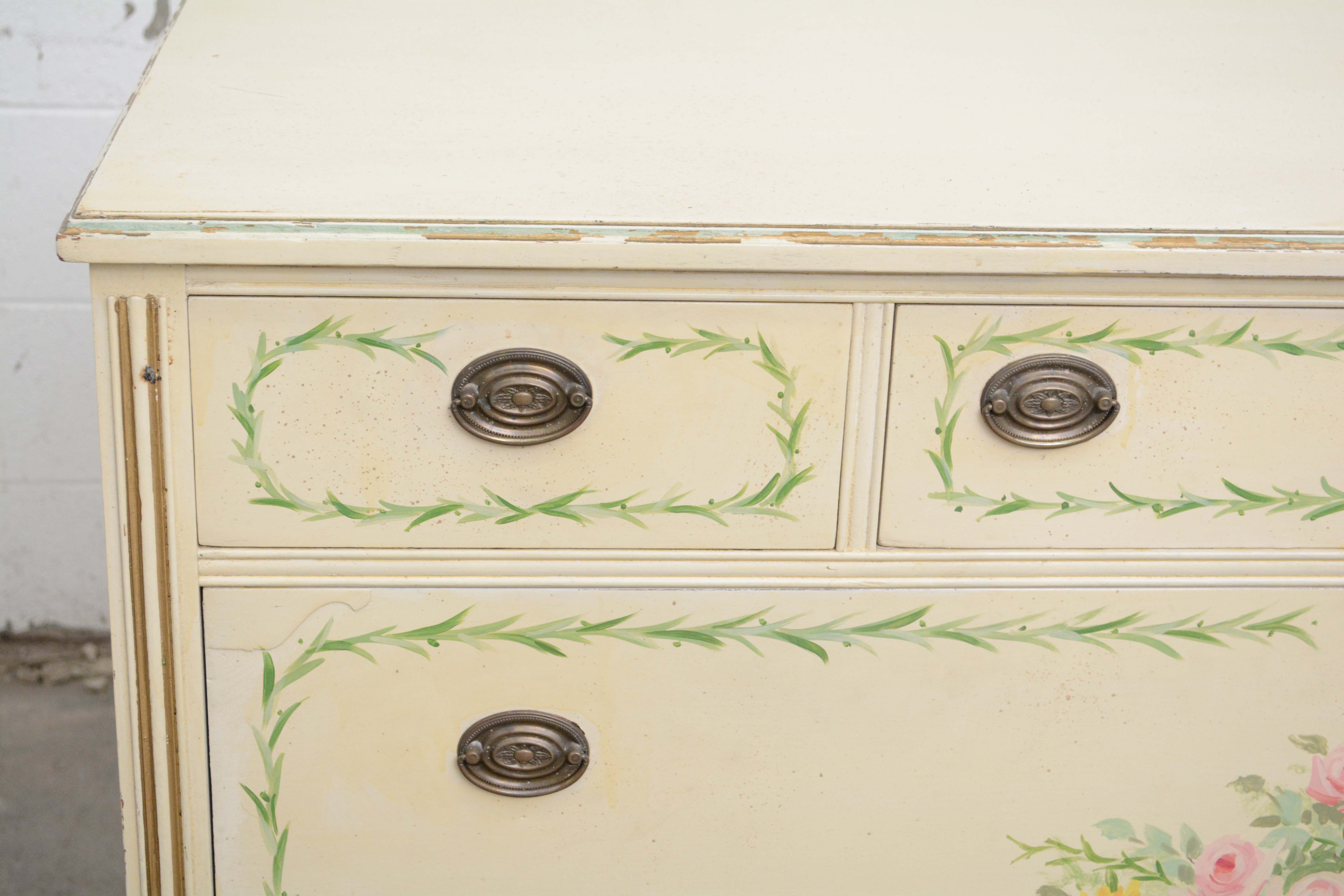French Provincial Style Painted Wood Chest of Drawers, Early/Mid 20th Century