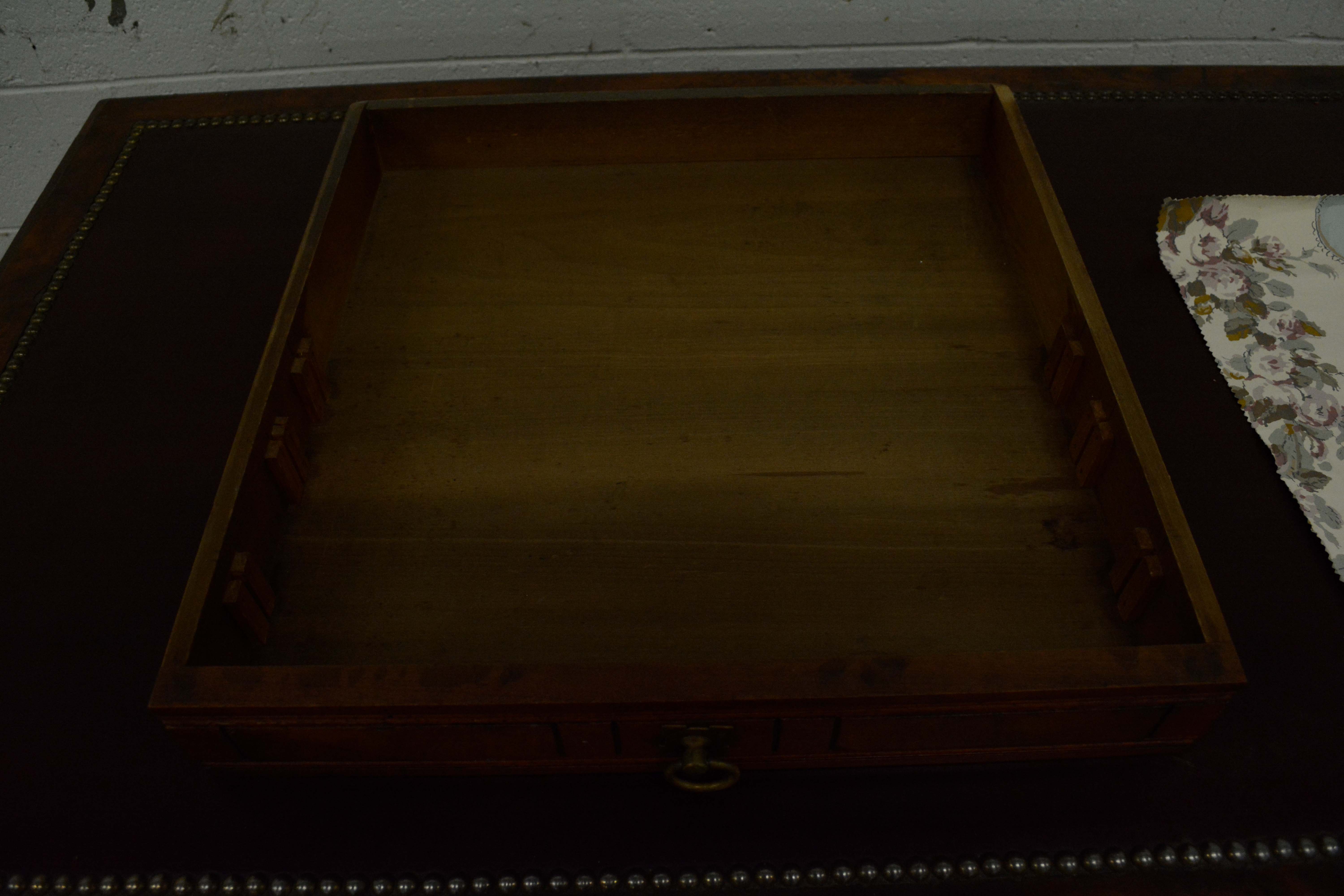 Victorian Walnut Kneehole Pedestal Desk, Late 19th Century