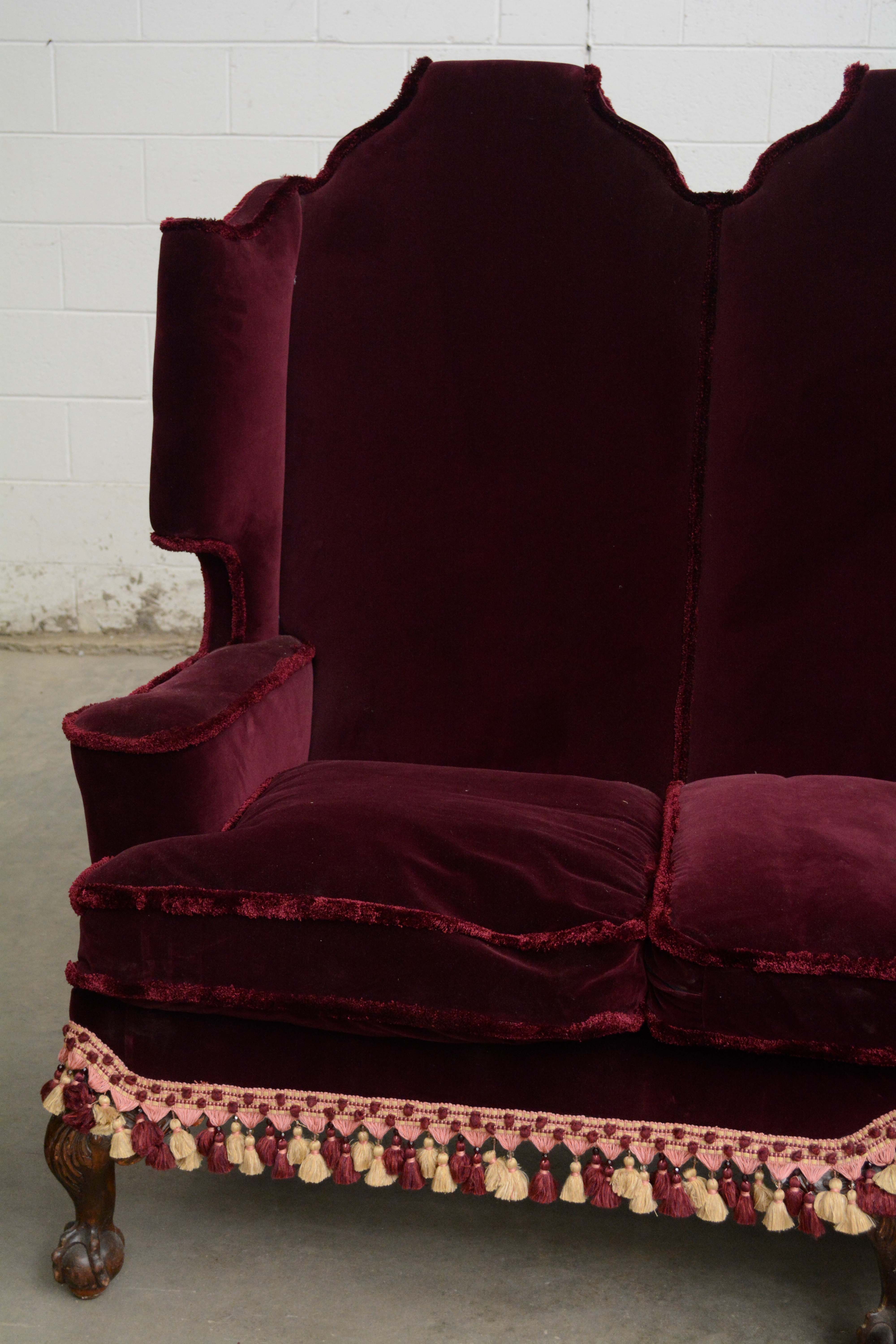 Renaissance Revival Style Upholstered Sofa and Armchairs, Early 20th Century