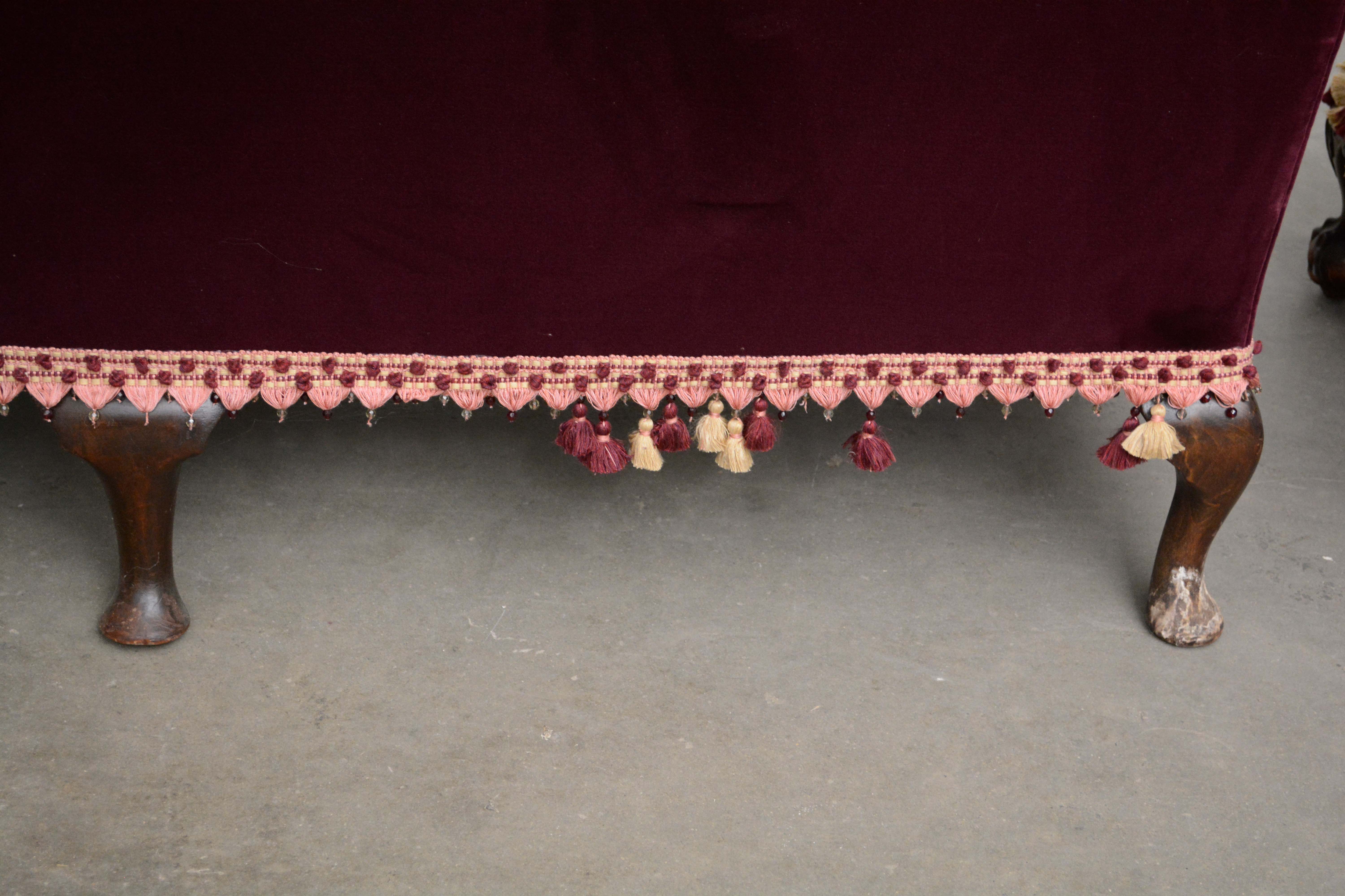 Renaissance Revival Style Upholstered Sofa and Armchairs, Early 20th Century