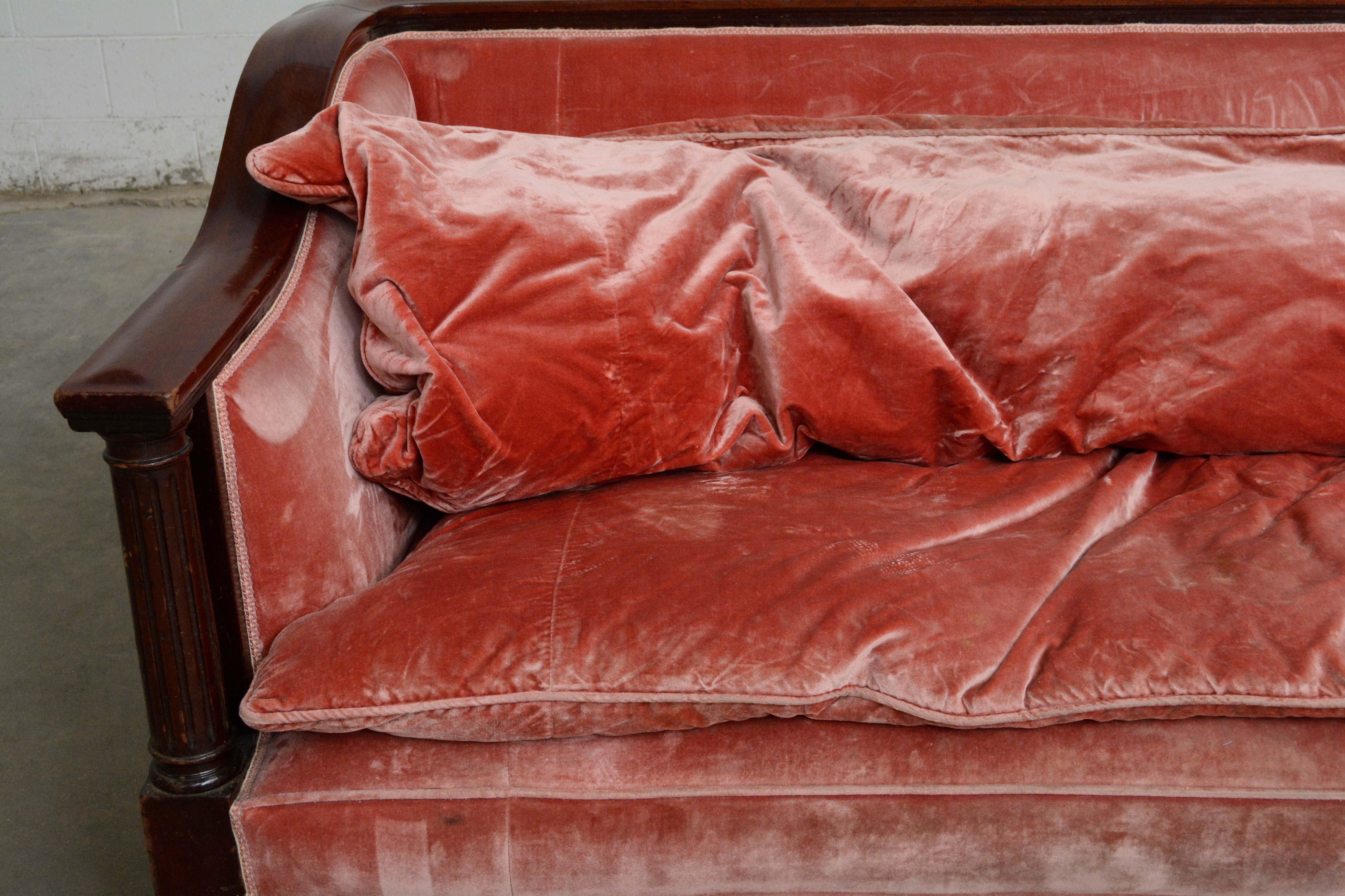 American Empire Style Mahogany Sofa, Early 20th Century