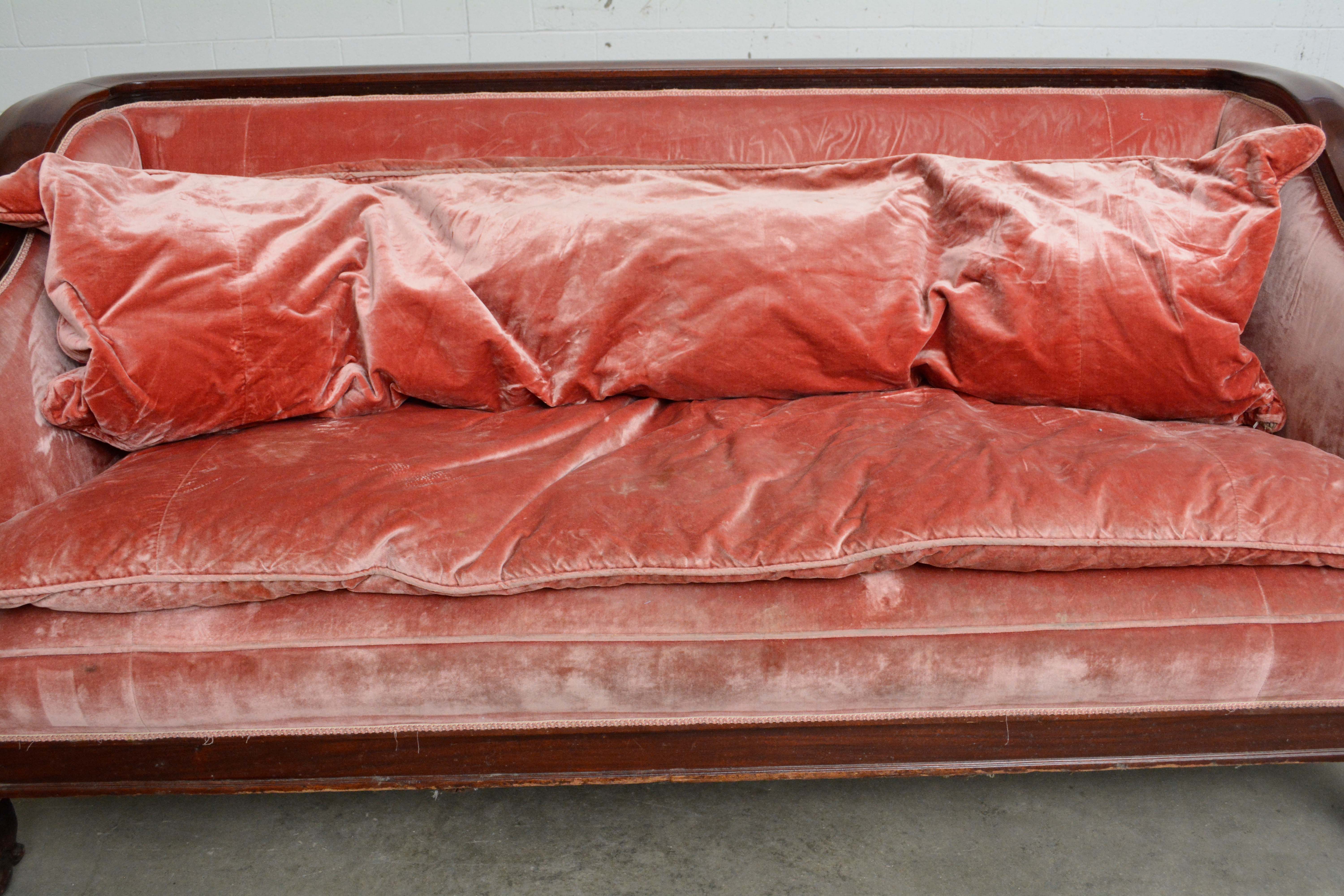 American Empire Style Mahogany Sofa, Early 20th Century