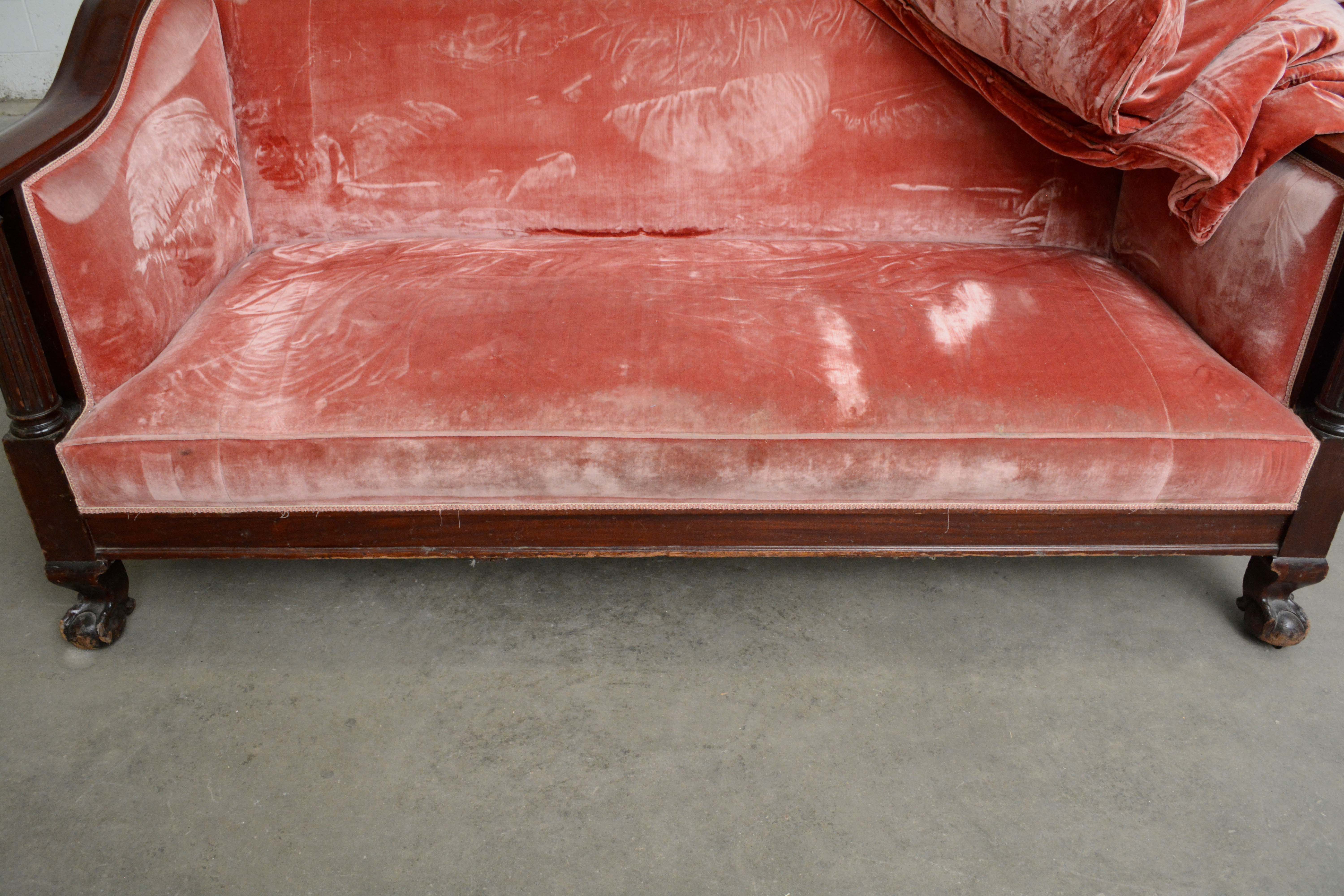 American Empire Style Mahogany Sofa, Early 20th Century