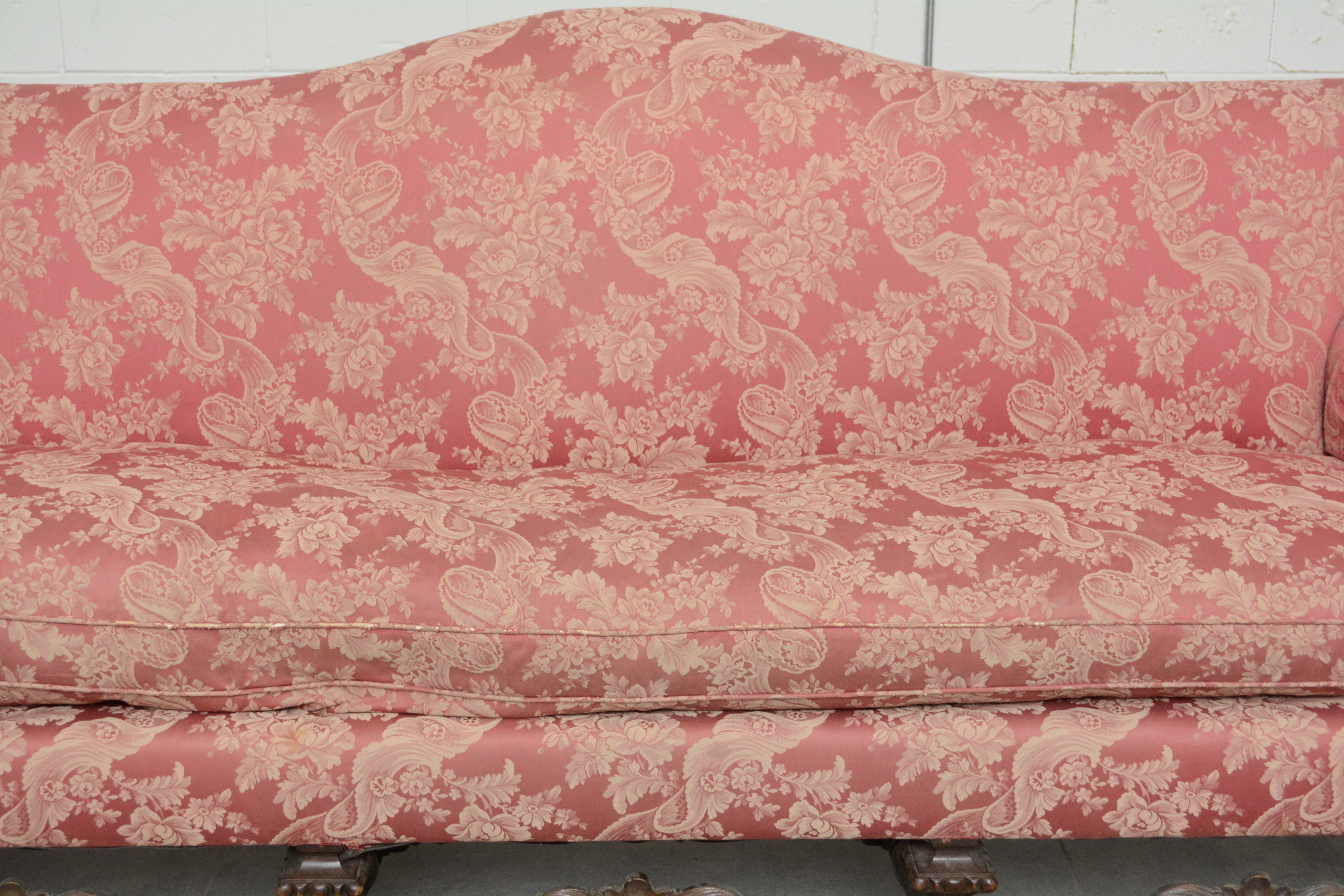 Renaissance Revival Style Upholstered Sofa, Early 20th Century