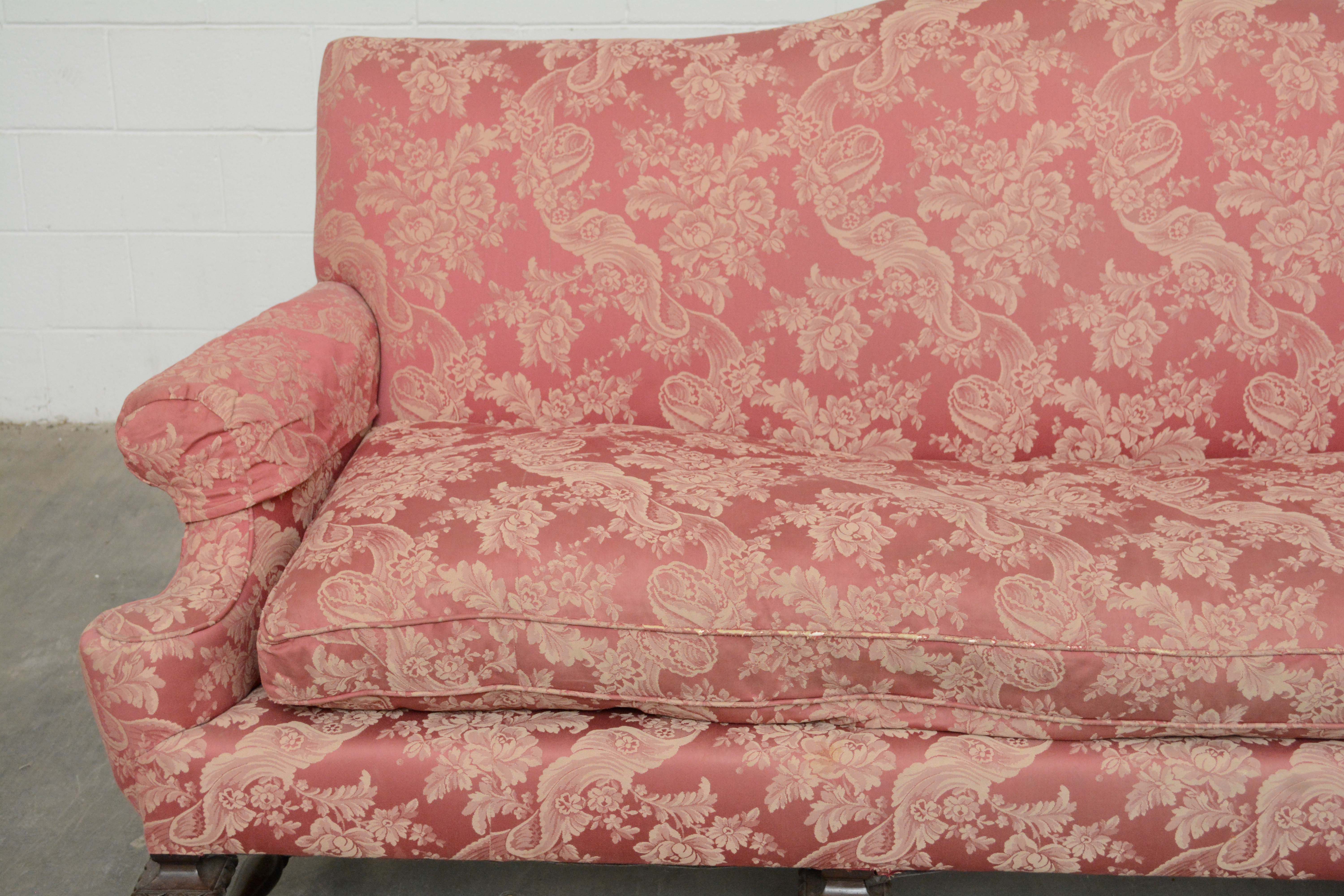 Renaissance Revival Style Upholstered Sofa, Early 20th Century