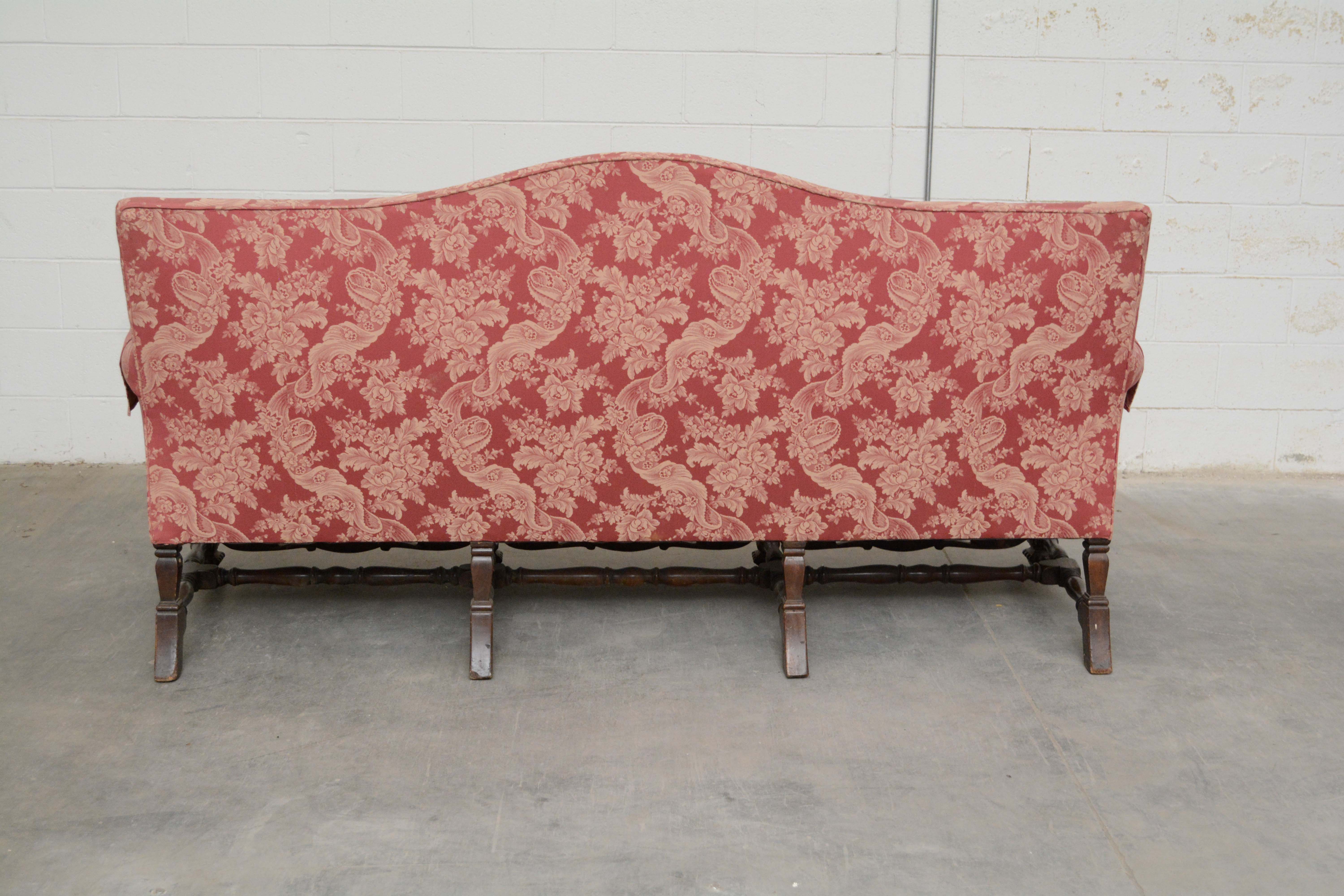 Renaissance Revival Style Upholstered Sofa, Early 20th Century