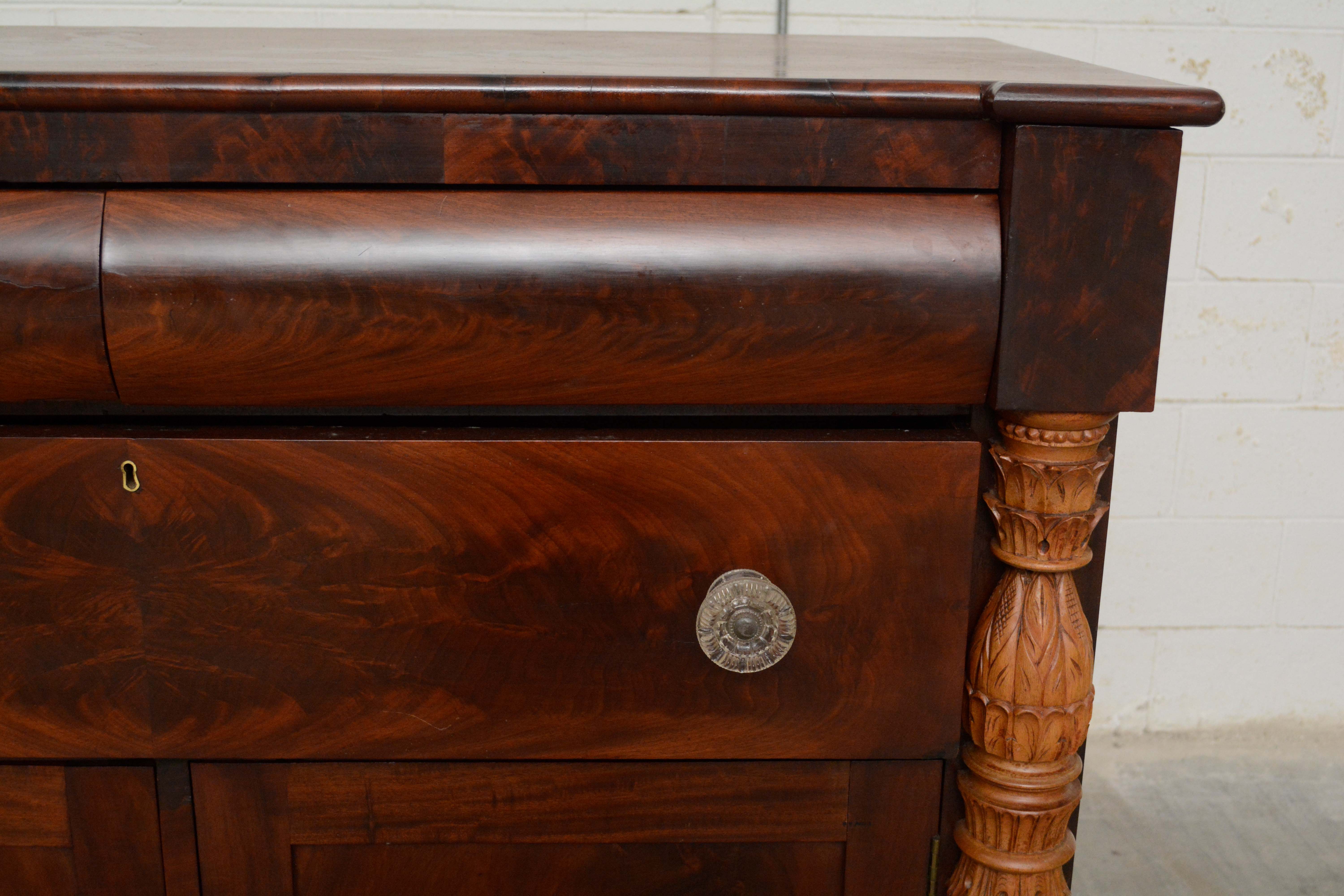 Classical Flame Mahogany Jackson Press, Circa 1830