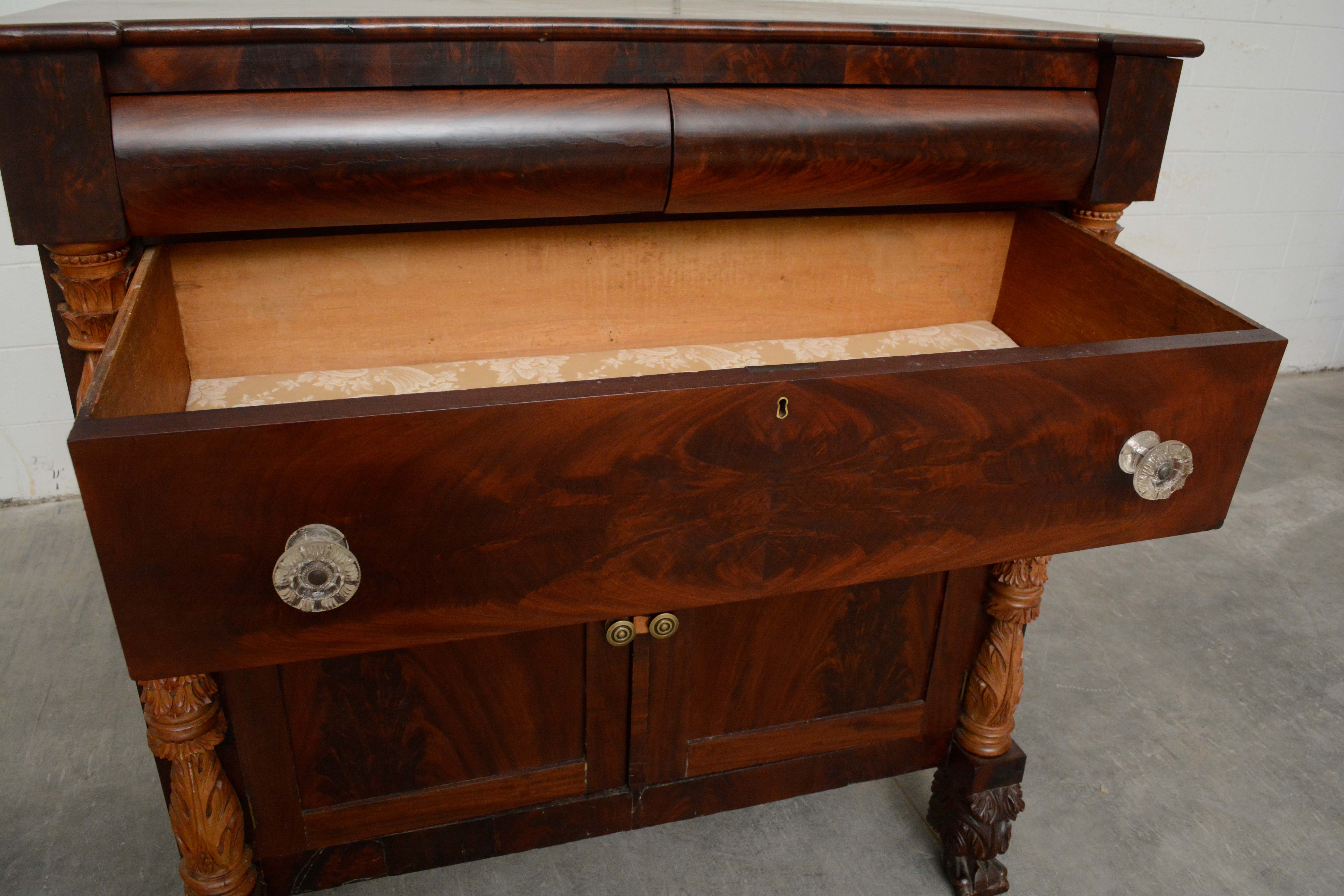 Classical Flame Mahogany Jackson Press, Circa 1830