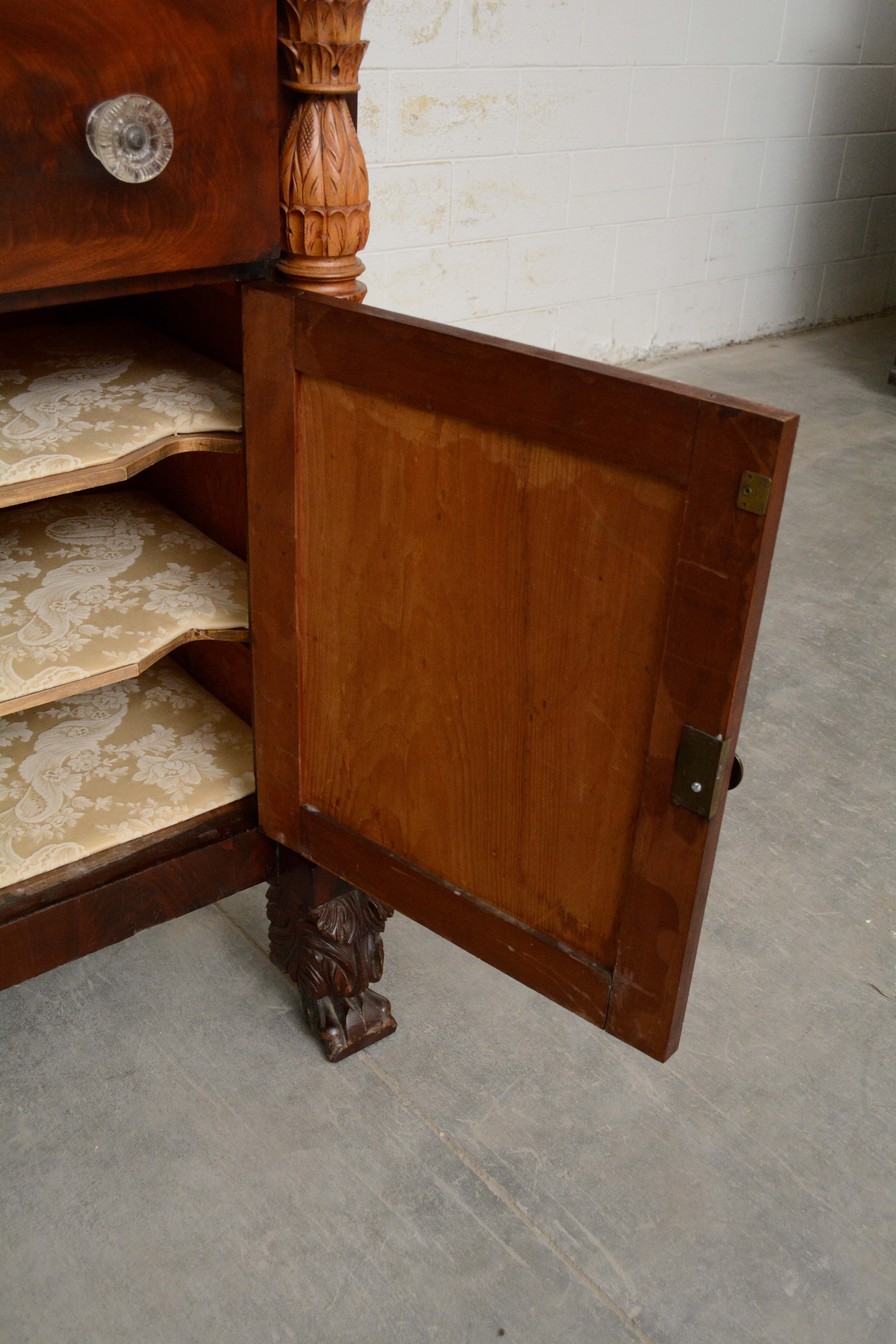 Classical Flame Mahogany Jackson Press, Circa 1830