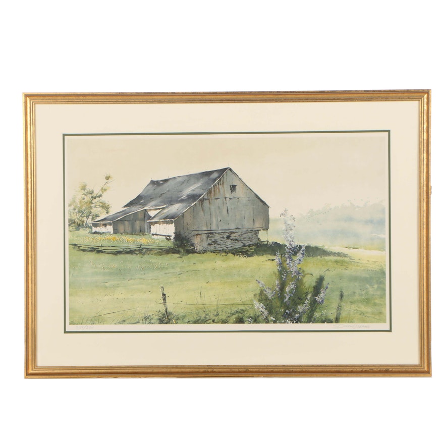 Donald Voorhees Lithograph of Barn