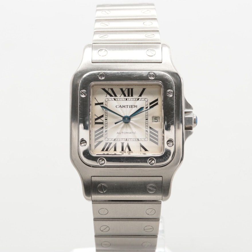 Cartier Santos Galbee Stainless Steel Automatic Wristwatch With Date Window