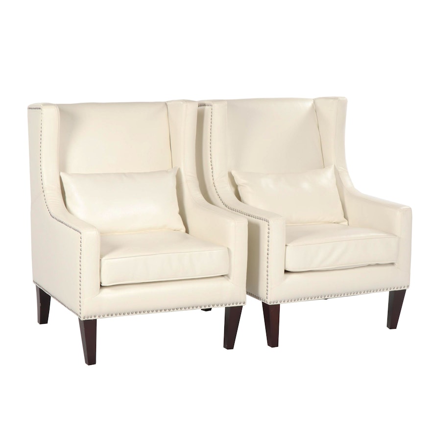 Faux Leather Upholstered Wingback Chairs by Haining Shuyou, 21st Century