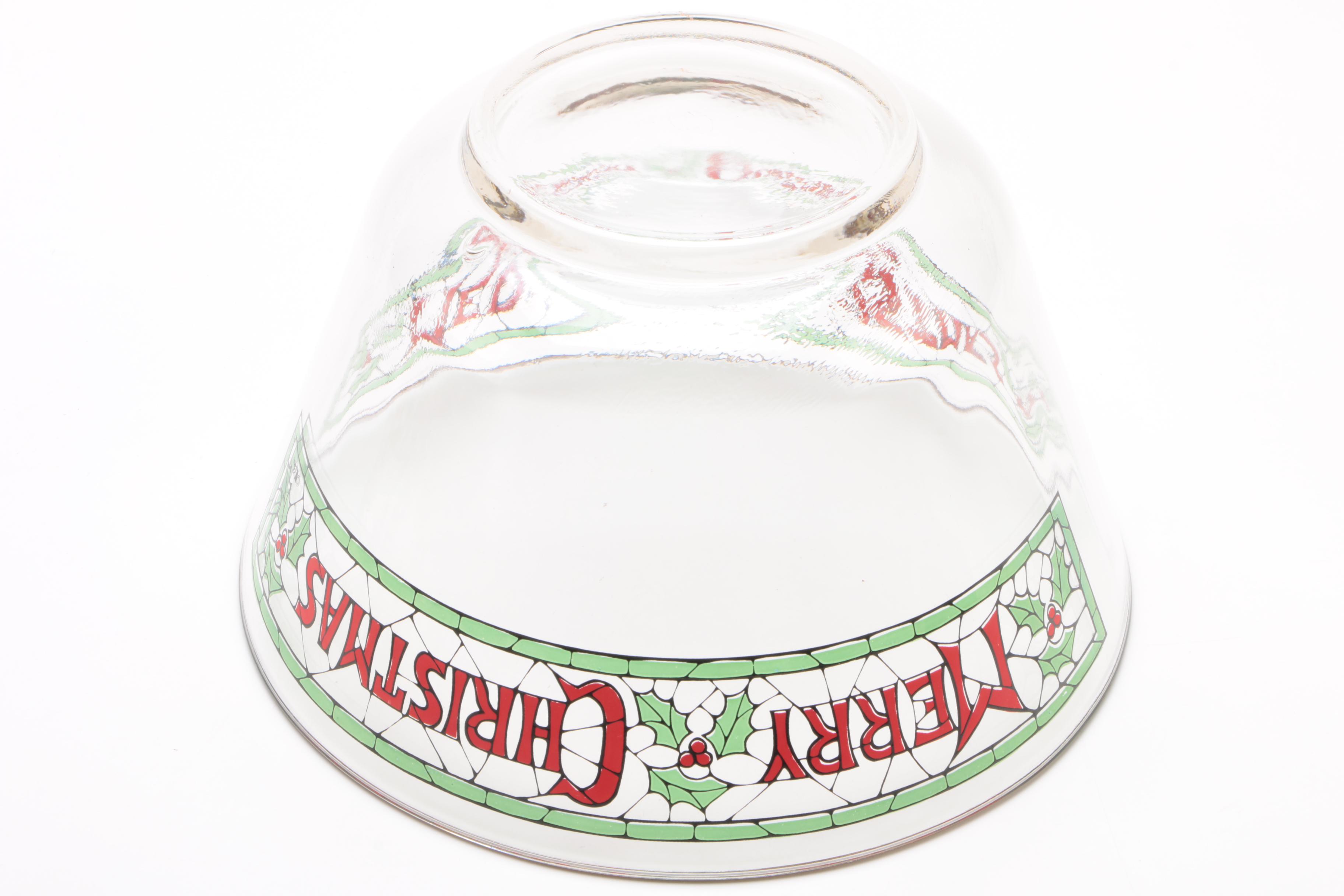 Cera Glass "Merry Christmas" Punch Bowl Set