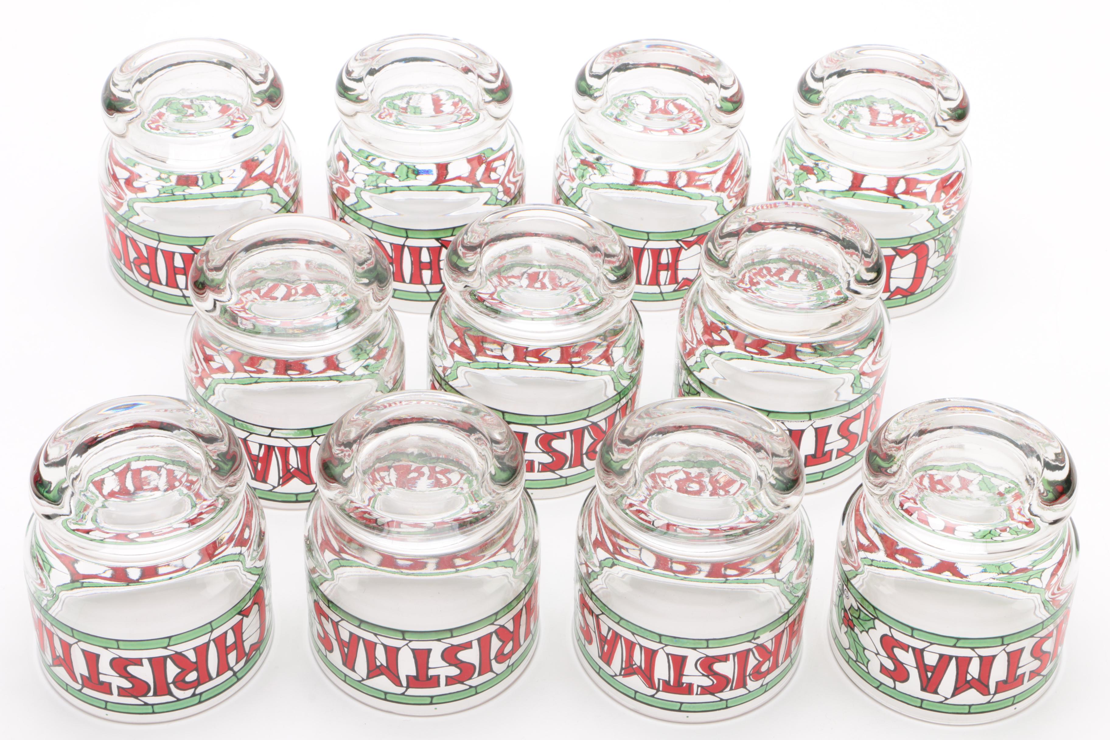 Cera Glass "Merry Christmas" Punch Bowl Set