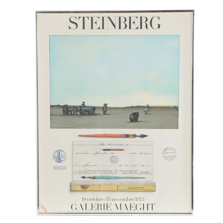 Galerie Maeght Offset Lithograph Poster "Steinberg"