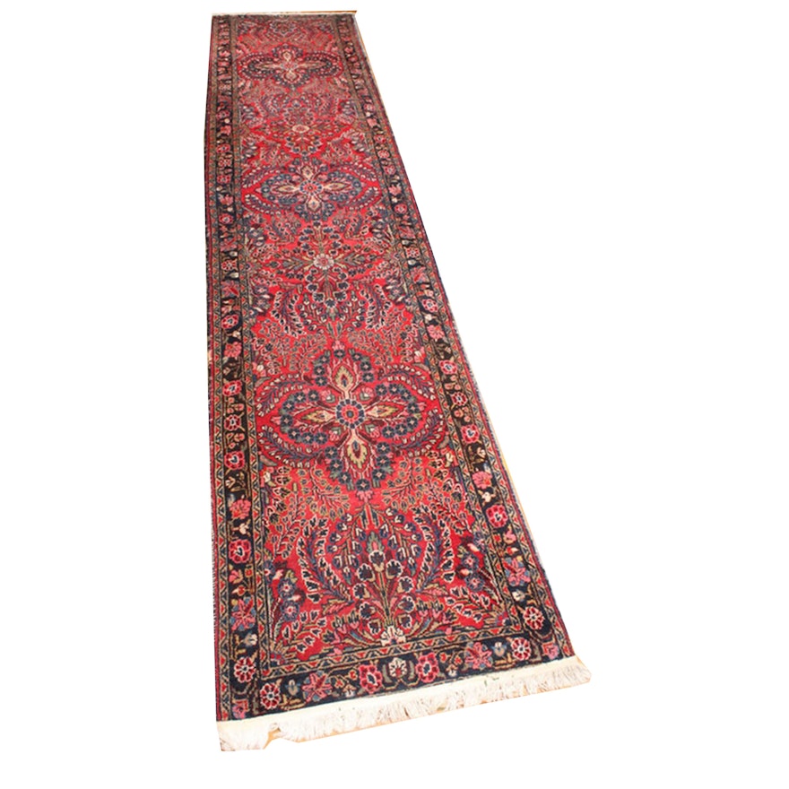 Vintage Hand-Knotted Persian Rug Runner