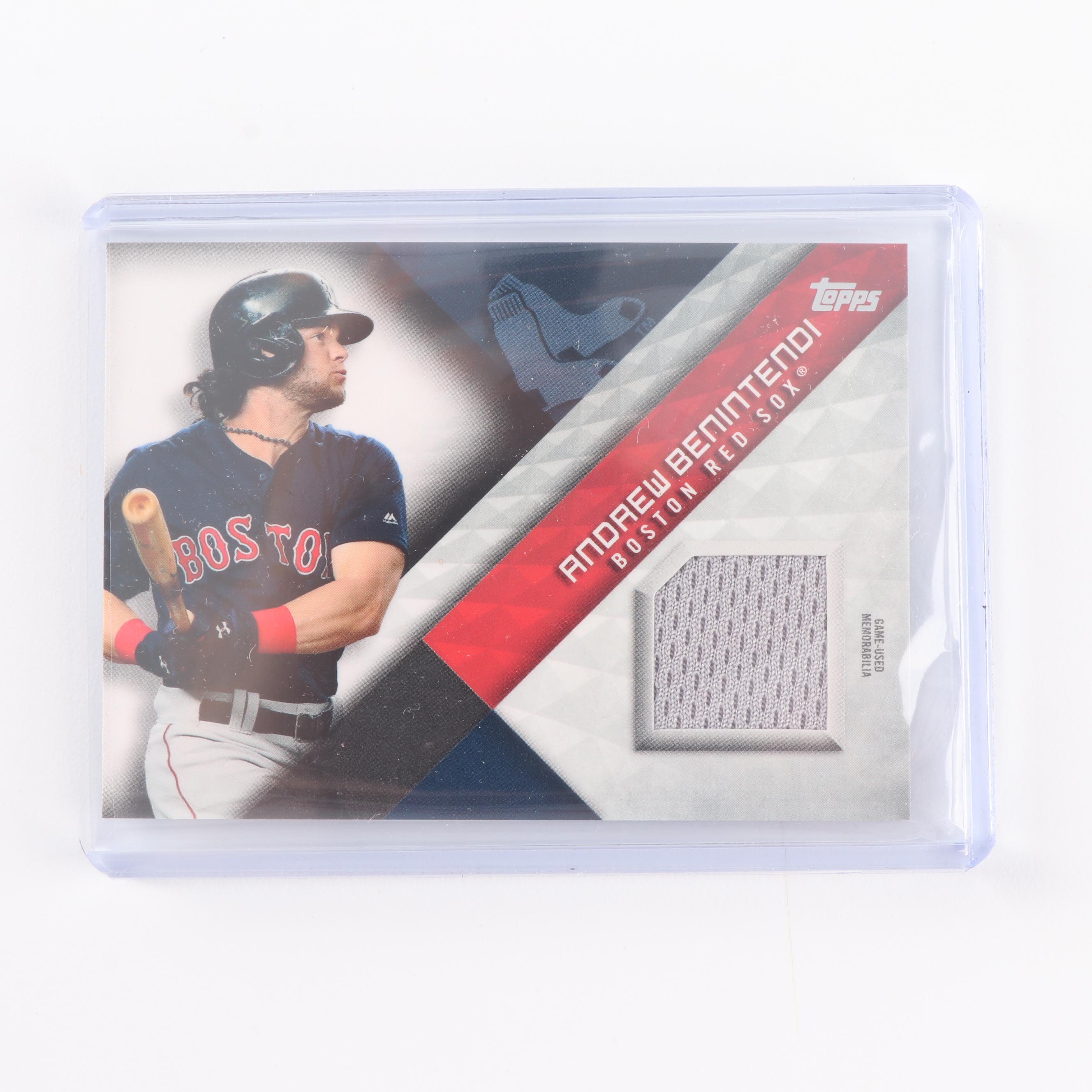 Luke Weaver, Garrett Cooper and Andrew Benintendi Topps Jersey Cards