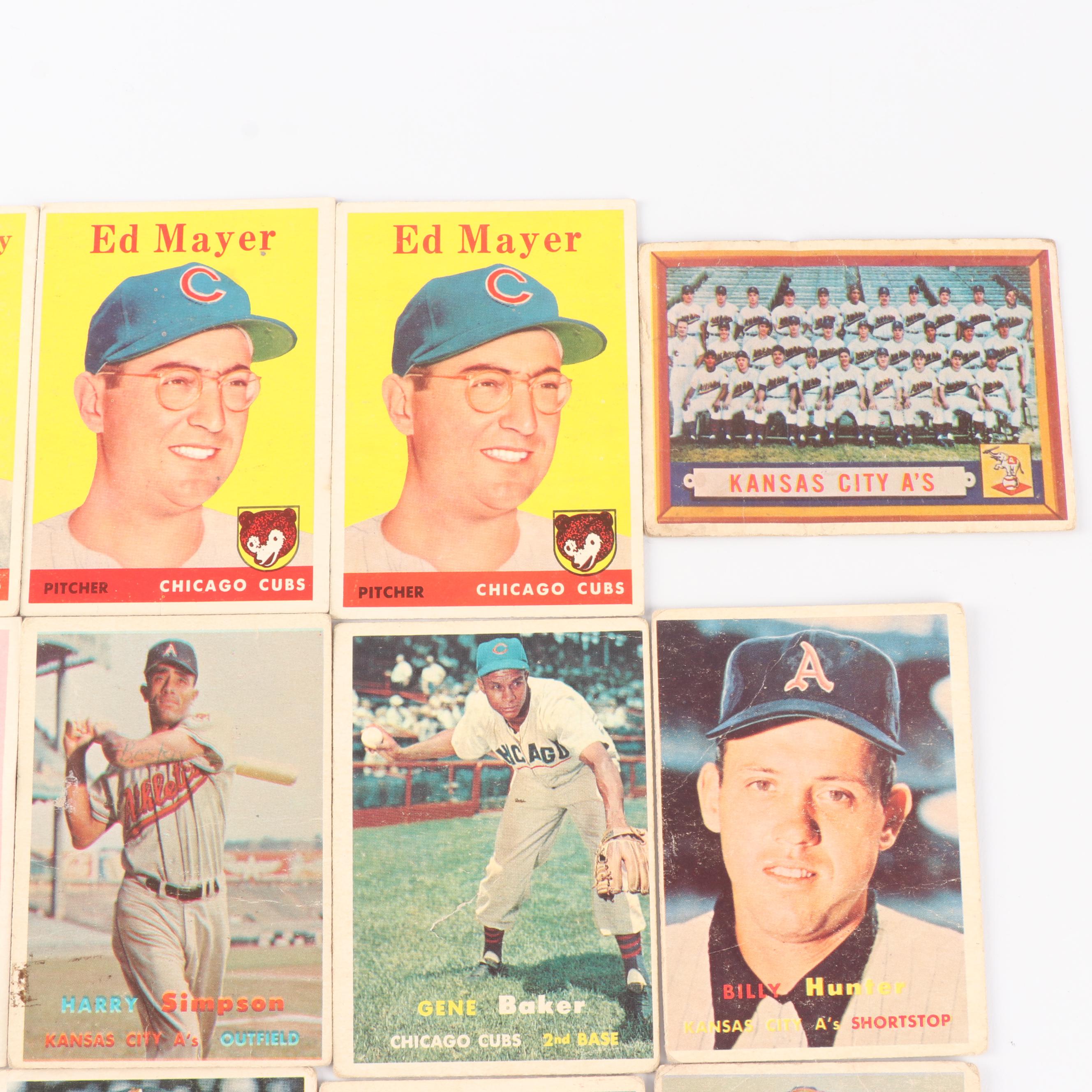 1957-1958 Topps Baseball Cards including Preston Ward
