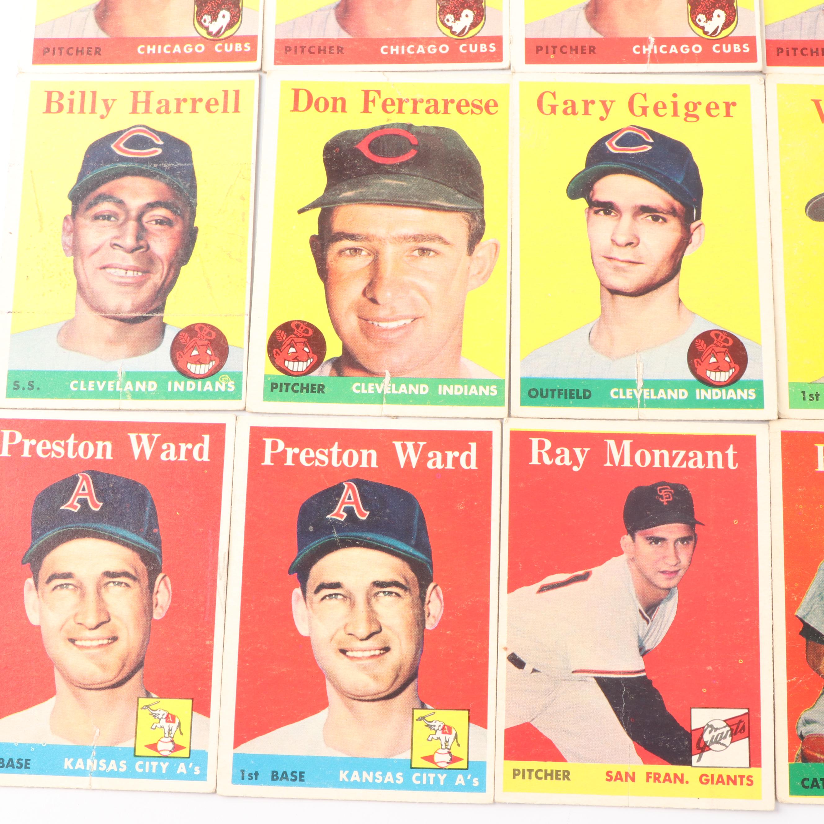 1957-1958 Topps Baseball Cards including Preston Ward