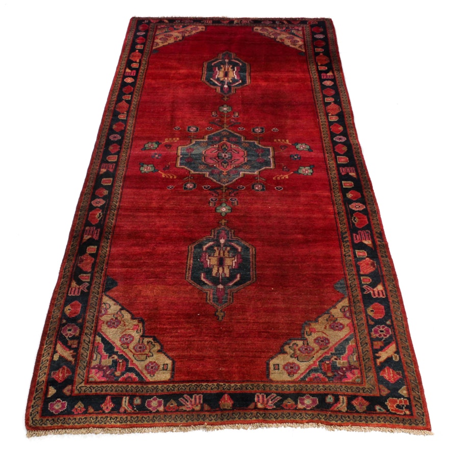 Vintage Hand-Knotted Persian Sarouk Long Rug