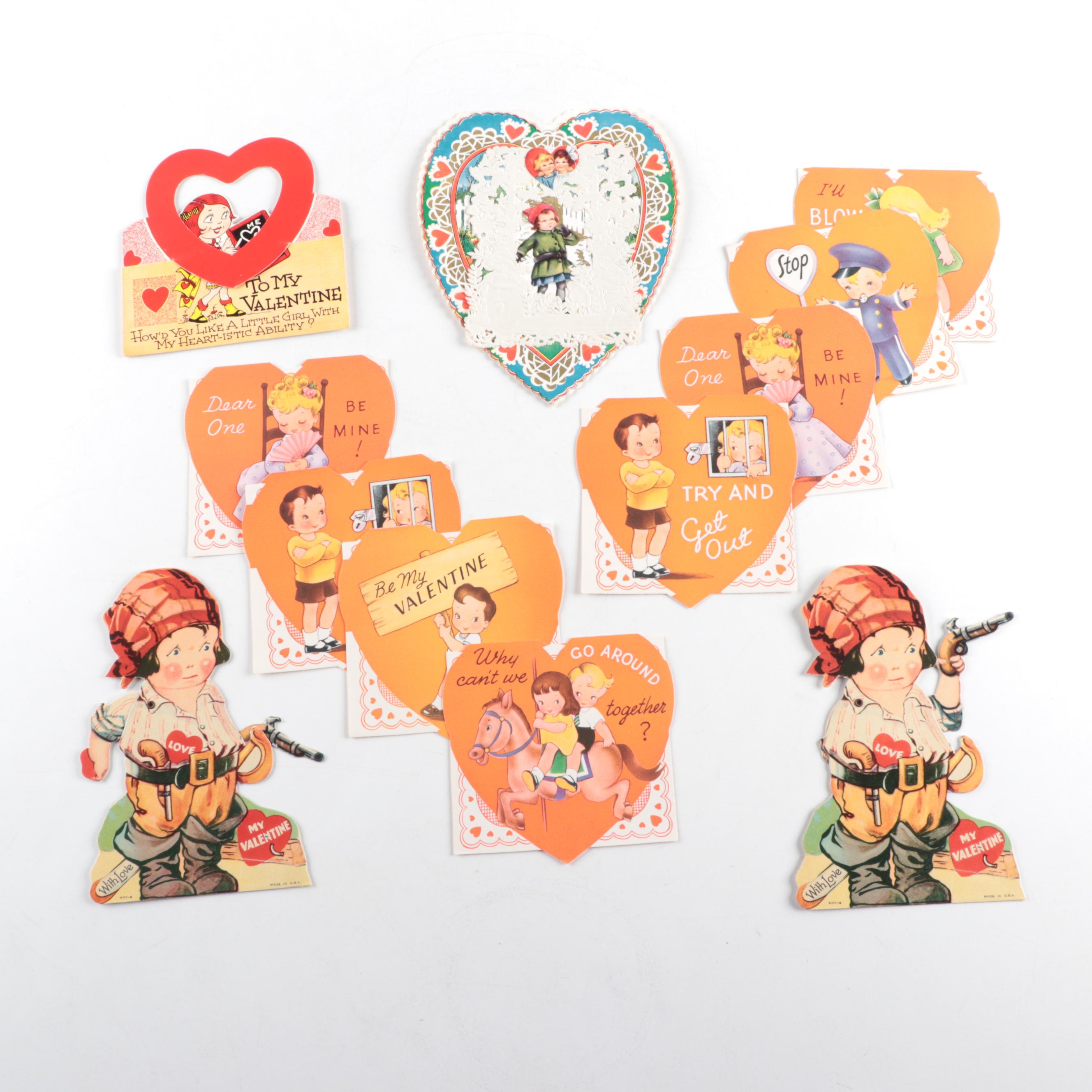 Vintage Early to Mid 20th Century Valentines Cards