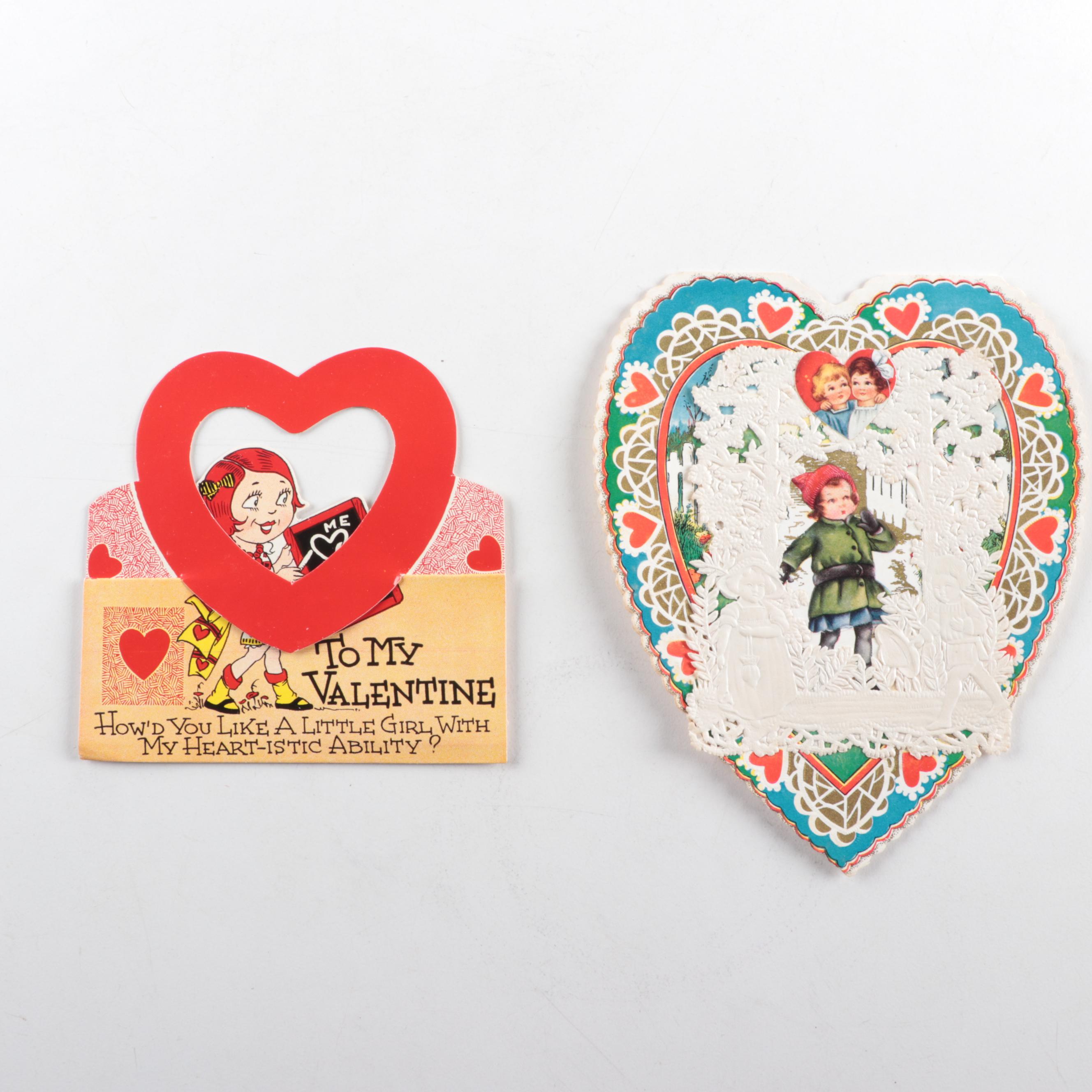 Vintage Early to Mid 20th Century Valentines Cards