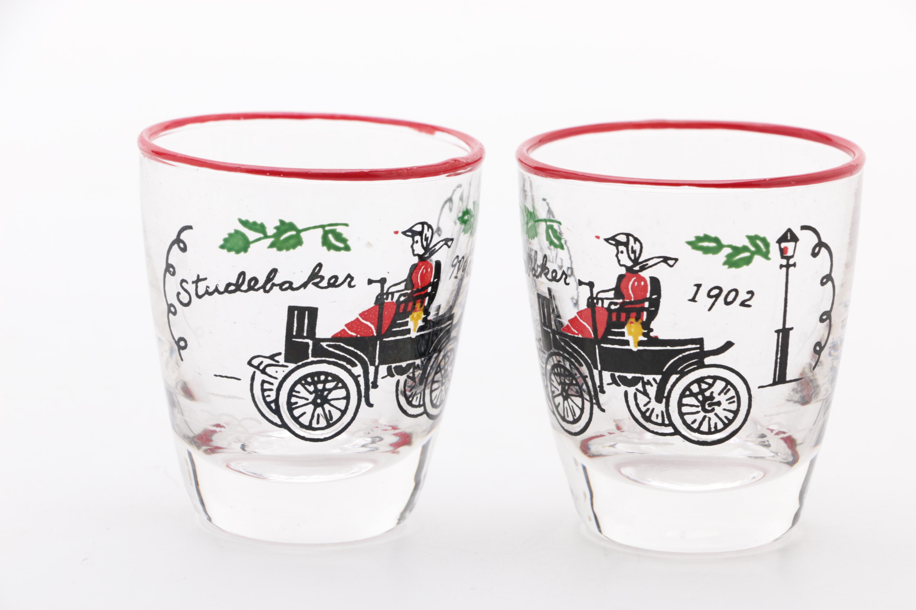 1950's Libbey "Buick Model C Antique Car" Glassware Set