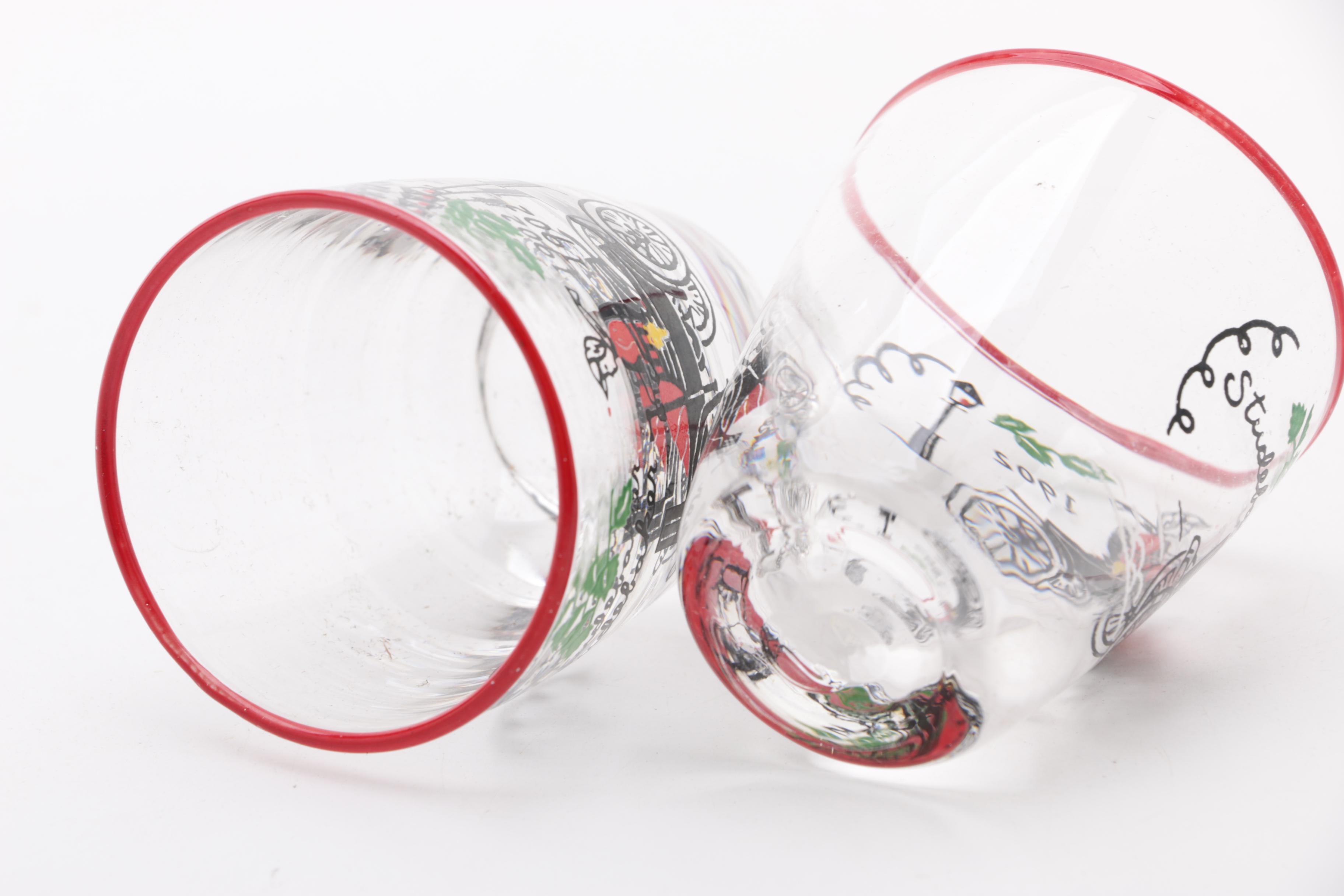 1950's Libbey "Buick Model C Antique Car" Glassware Set