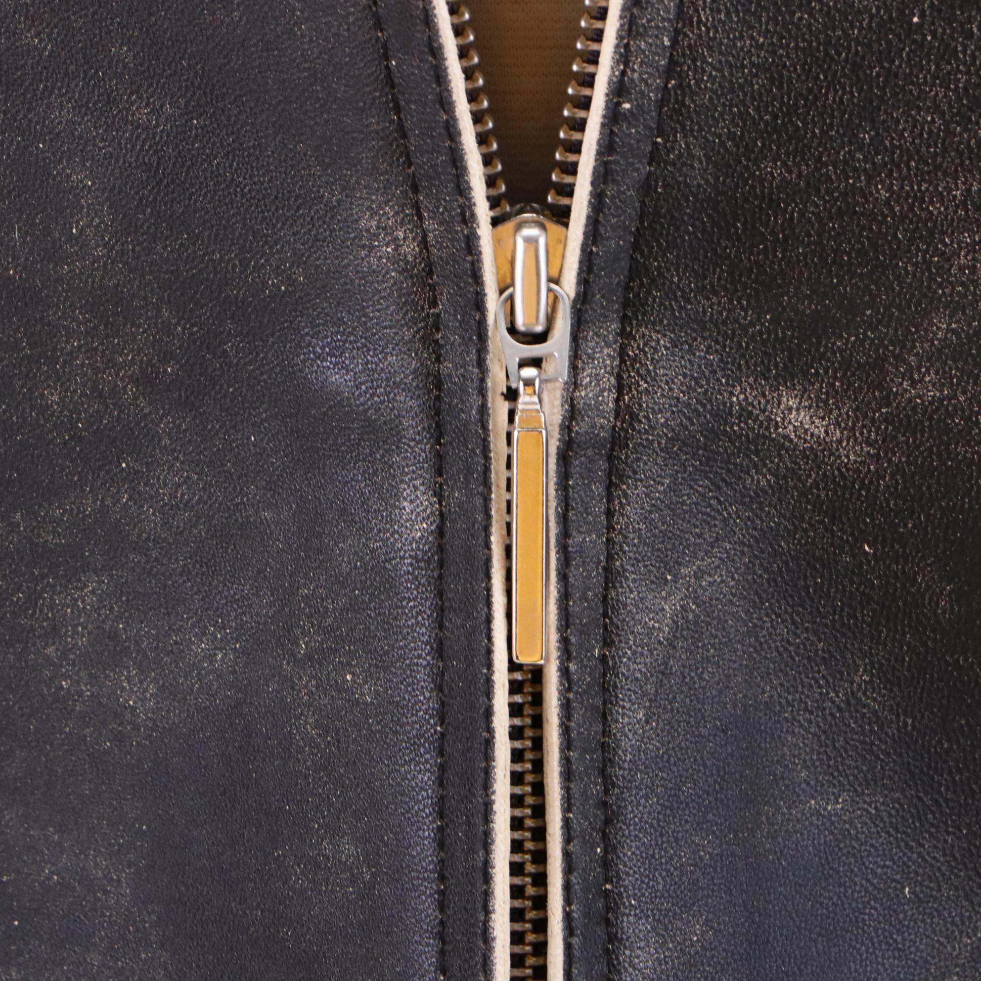 Valstar Buttercream Yellow Microfiber Jacket and Rizal Distressed Leather Jacket