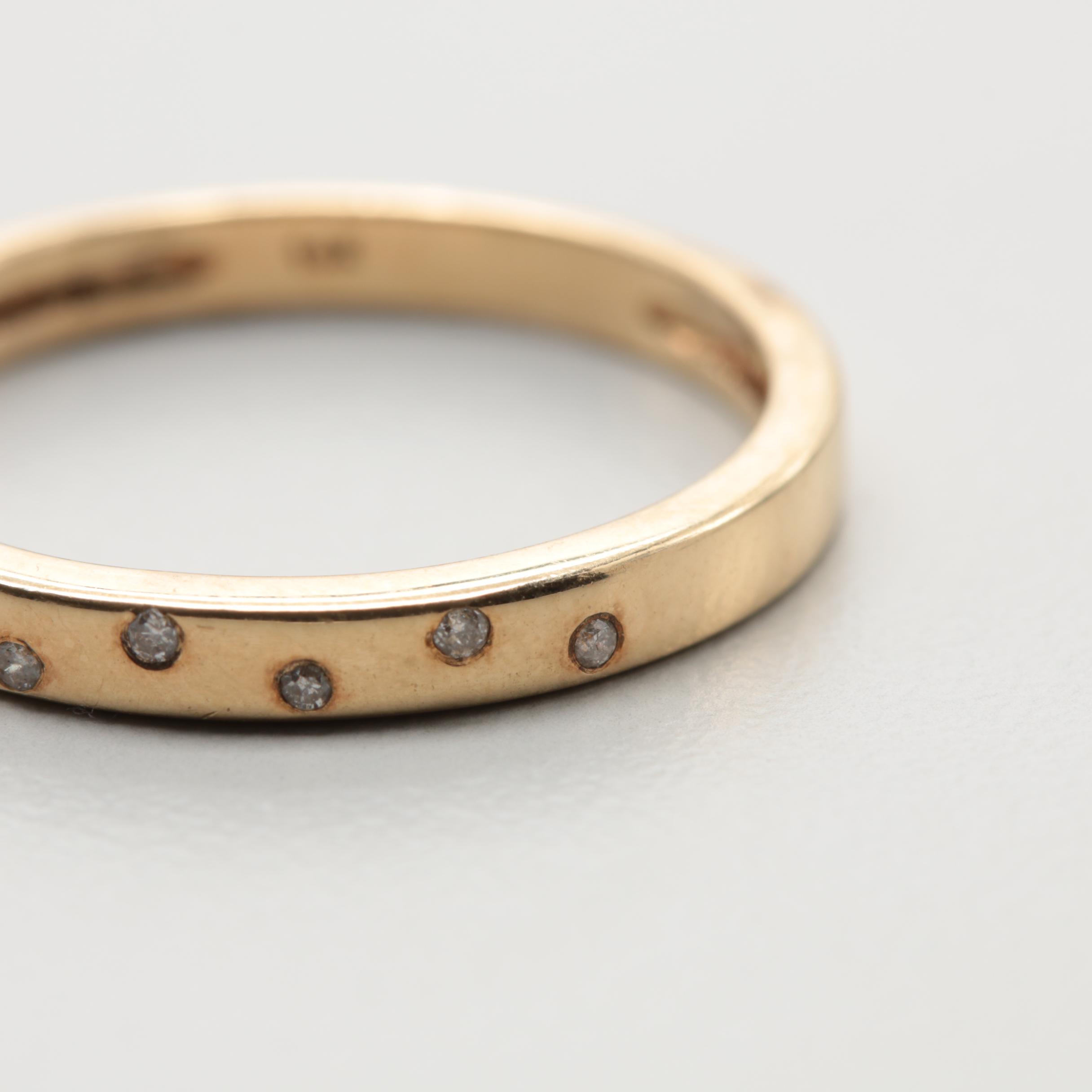14K Gold Tri-Color Stackable Diamond Rings
