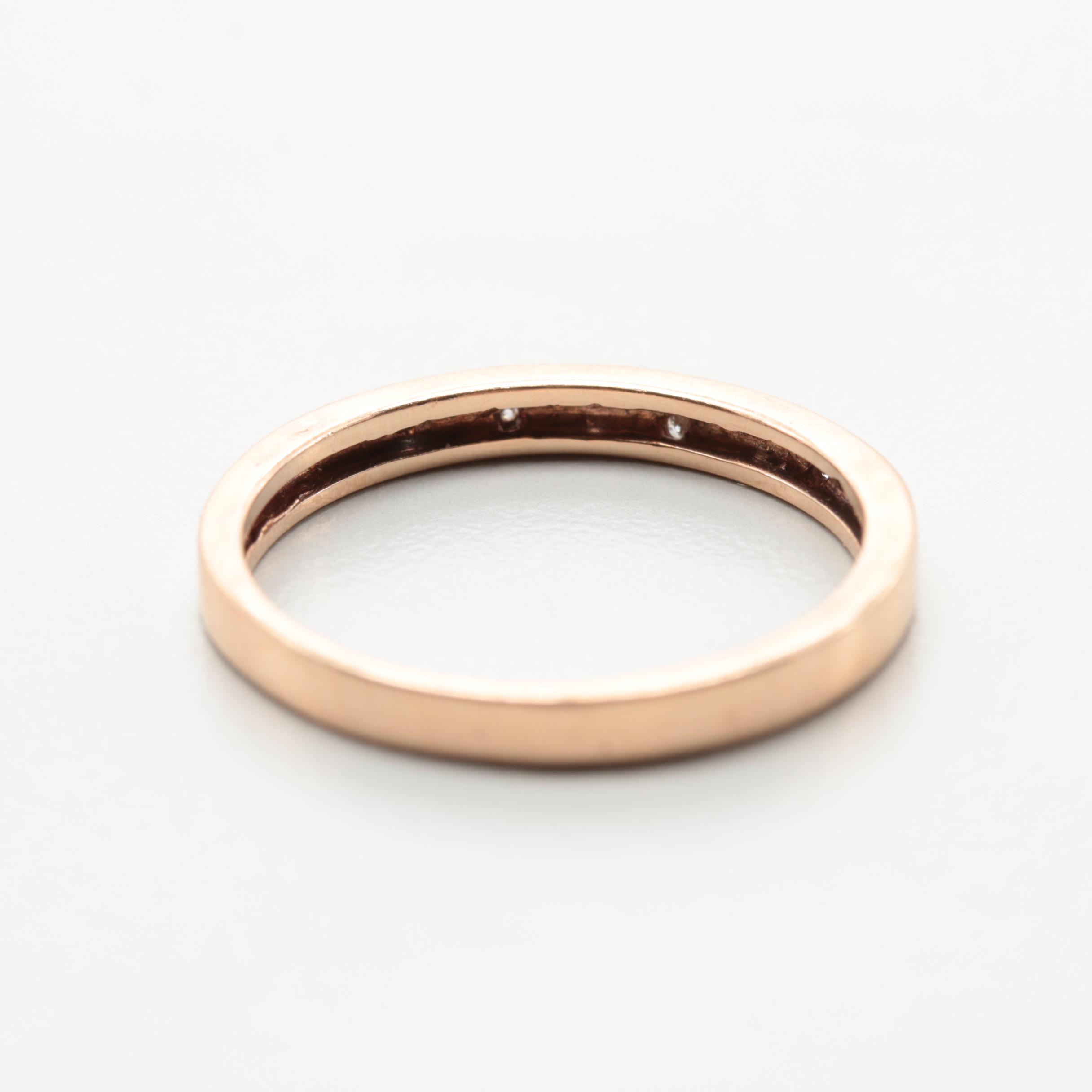 14K Gold Tri-Color Stackable Diamond Rings