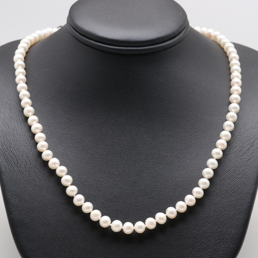 14K Yellow Gold Cultured Pearl Necklace