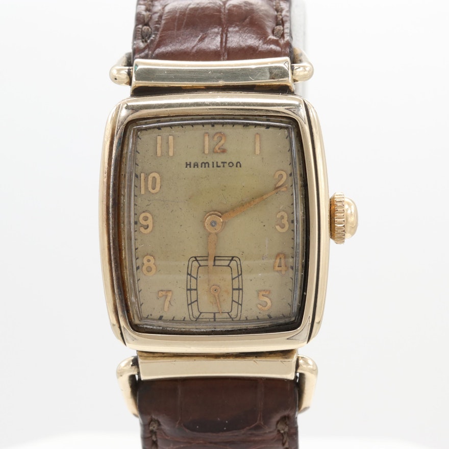 Hamilton Brandon "CLD" 10K Gold Filled Stem Wind Wristwatch, 1948