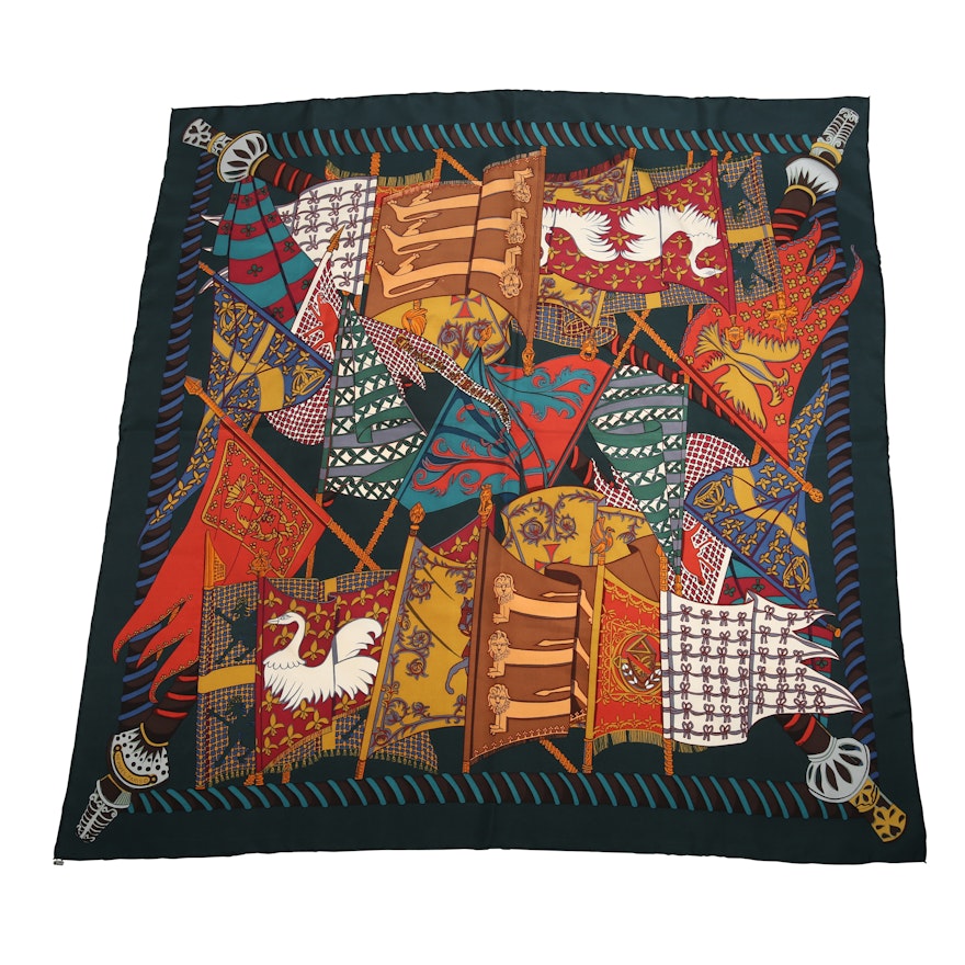 Hermès of Paris "Etendards et Bannieres" Silk Scarf