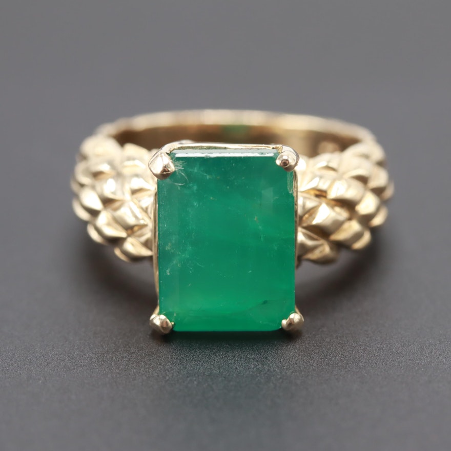 10K Yellow Gold Emerald Ring