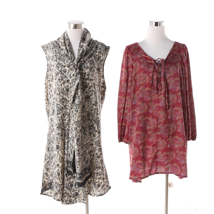 Aller Simplement Paisley Print Tunic Tops