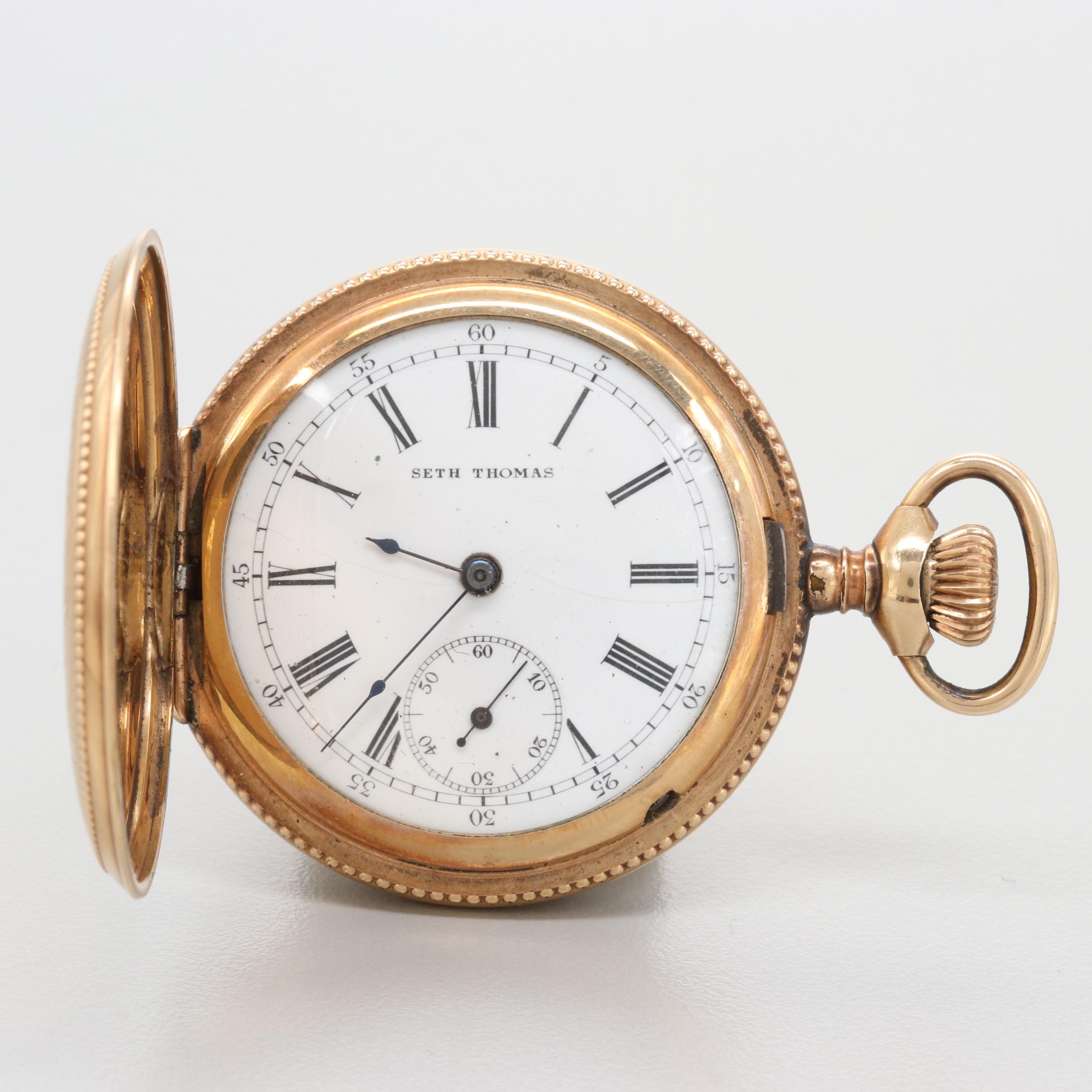 Seth Thomas Gold Filled Hunting Case Pocket Watch