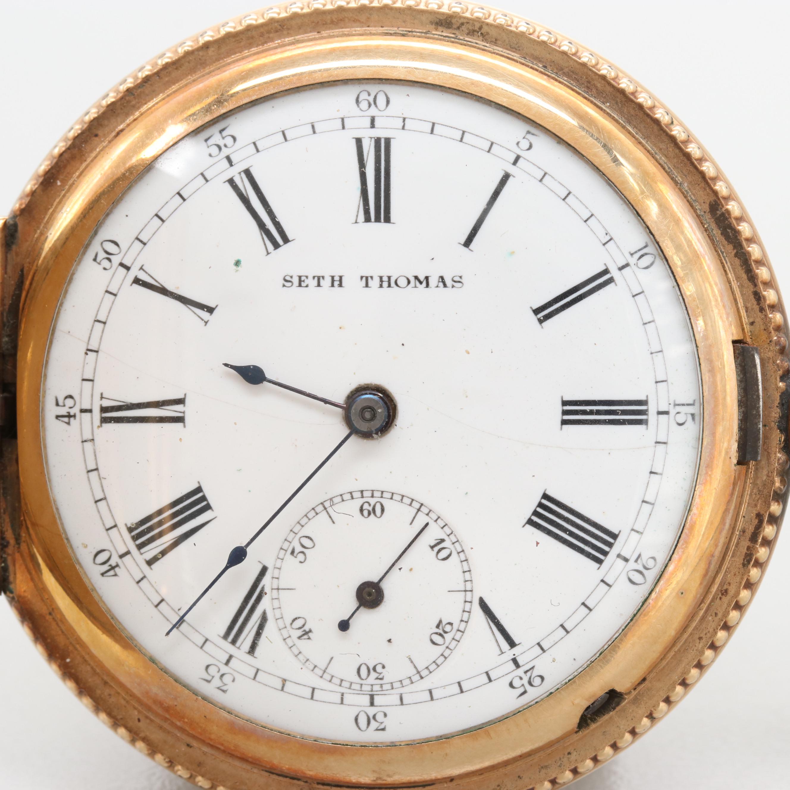 Seth Thomas Gold Filled Hunting Case Pocket Watch