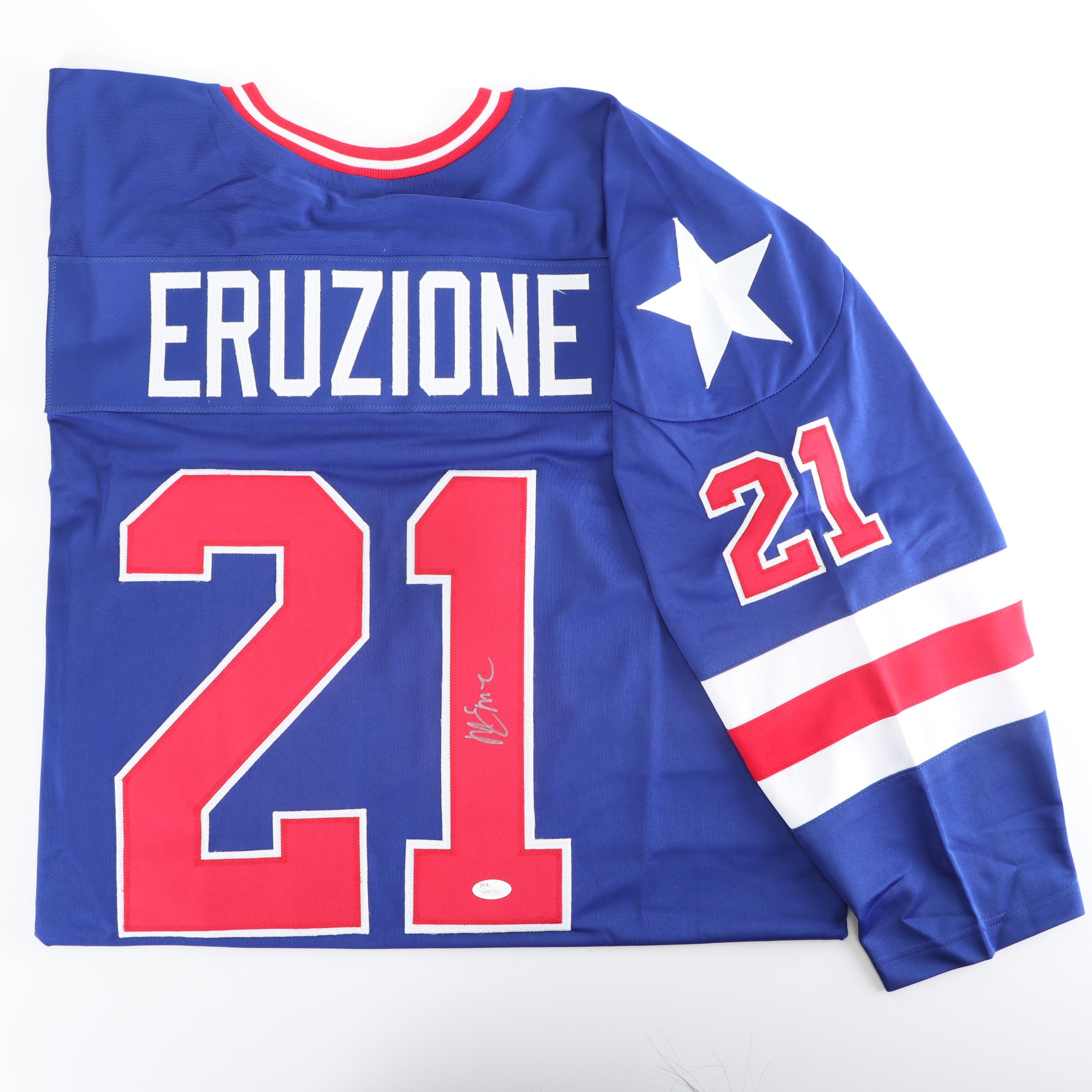 Mike Eruzione Autographed USA Hockey Replica Jersey - JSA COA