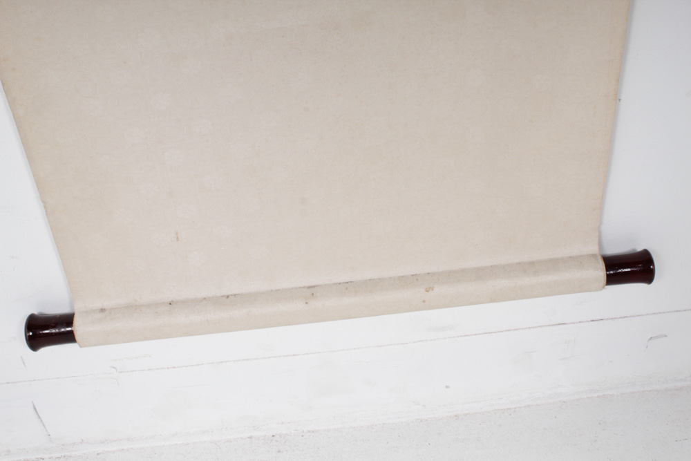 Vintage Gouache Chinese Ancestor Portrait Hanging Scroll