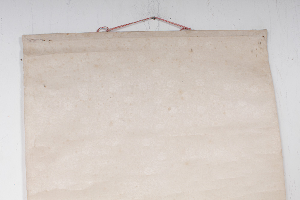 Vintage Gouache Chinese Ancestor Portrait Hanging Scroll