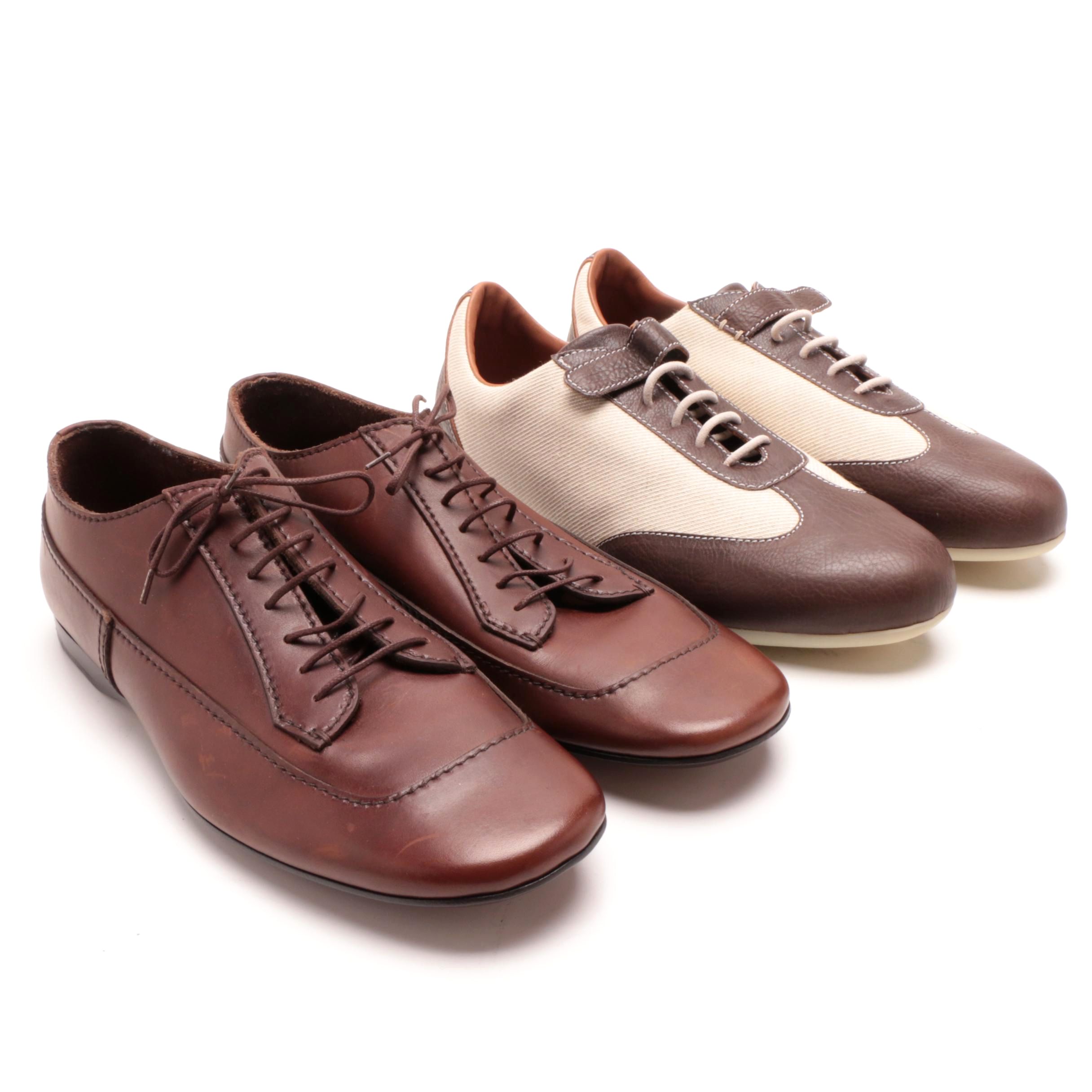 Men's Prada Leather Dress Shoes and Loro Piana Canvas and Leather Sneakers