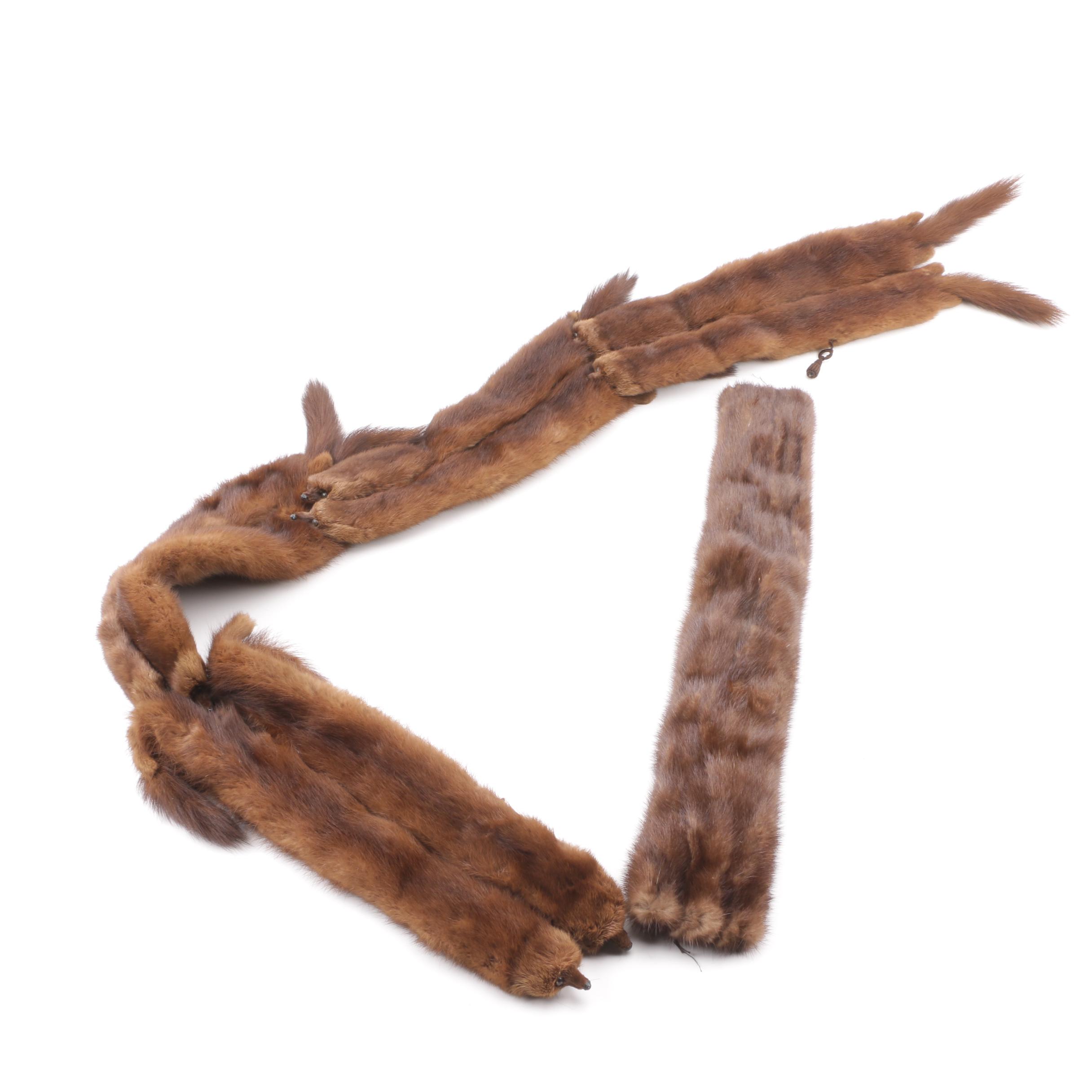 Lora and Fur Nakamura Mink Collar and Mink Fur Pelt Stole