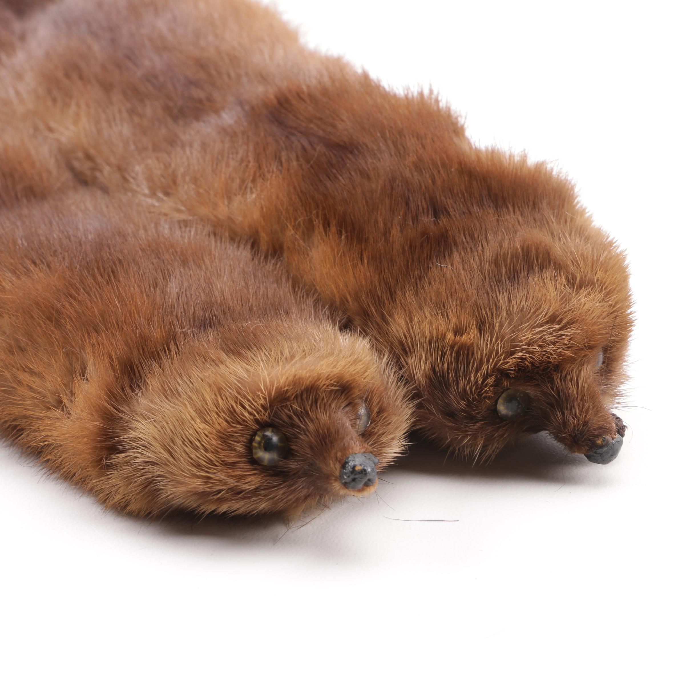 Lora and Fur Nakamura Mink Collar and Mink Fur Pelt Stole