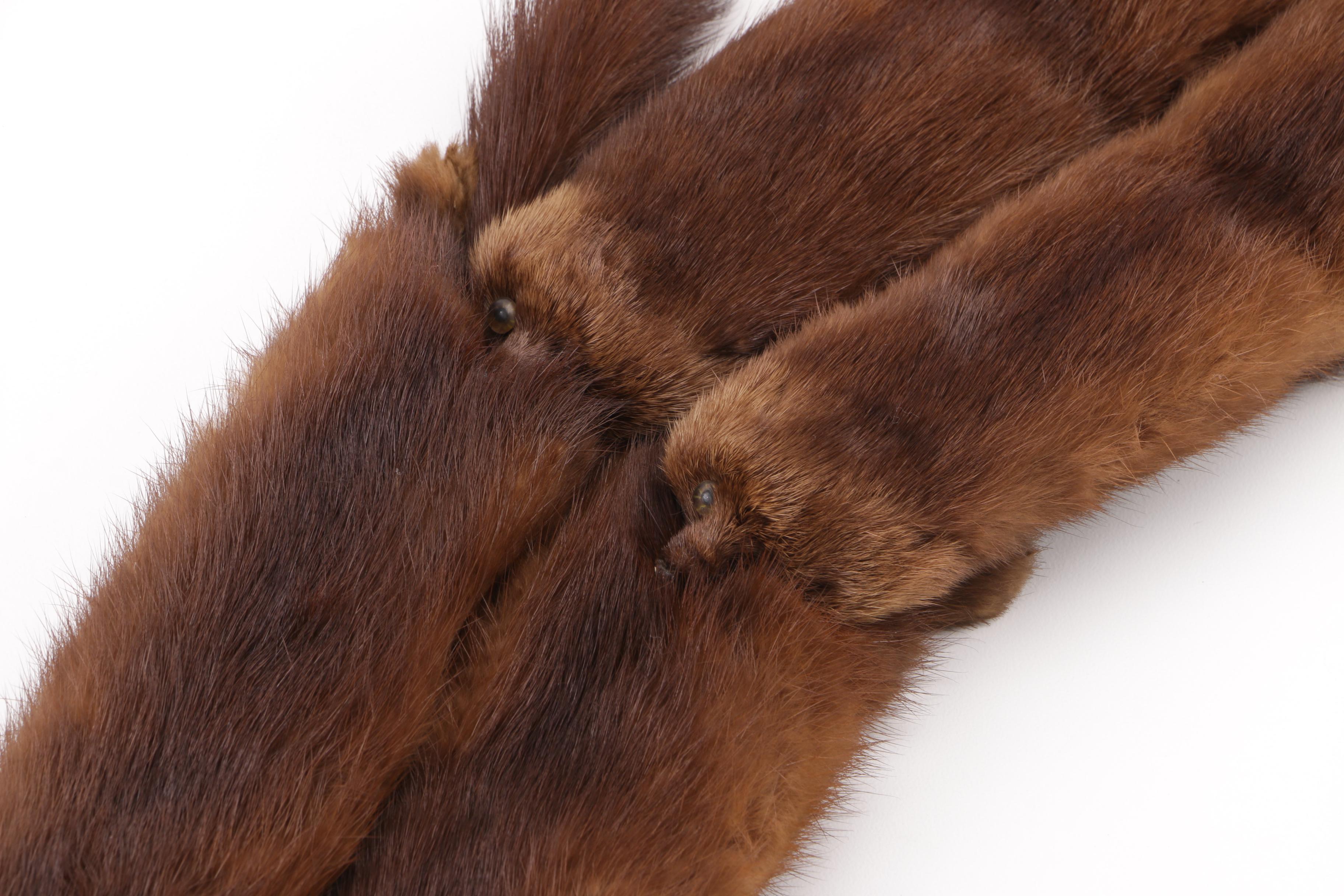 Lora and Fur Nakamura Mink Collar and Mink Fur Pelt Stole